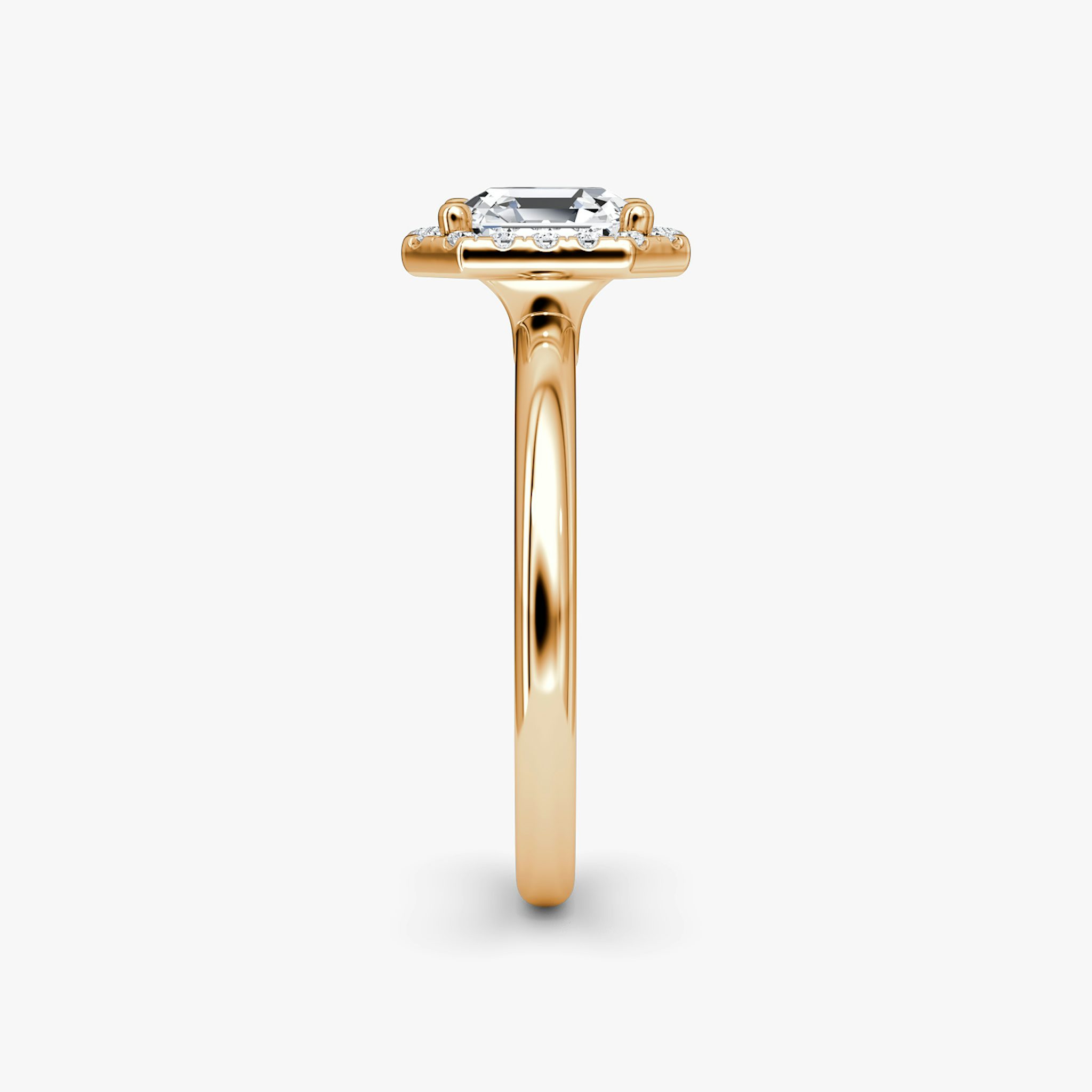 The Halo | Asscher | 14k | Rose Gold | bandAccent: Plain | haloSize: original | diamondOrientation: vertical | caratWeight: other