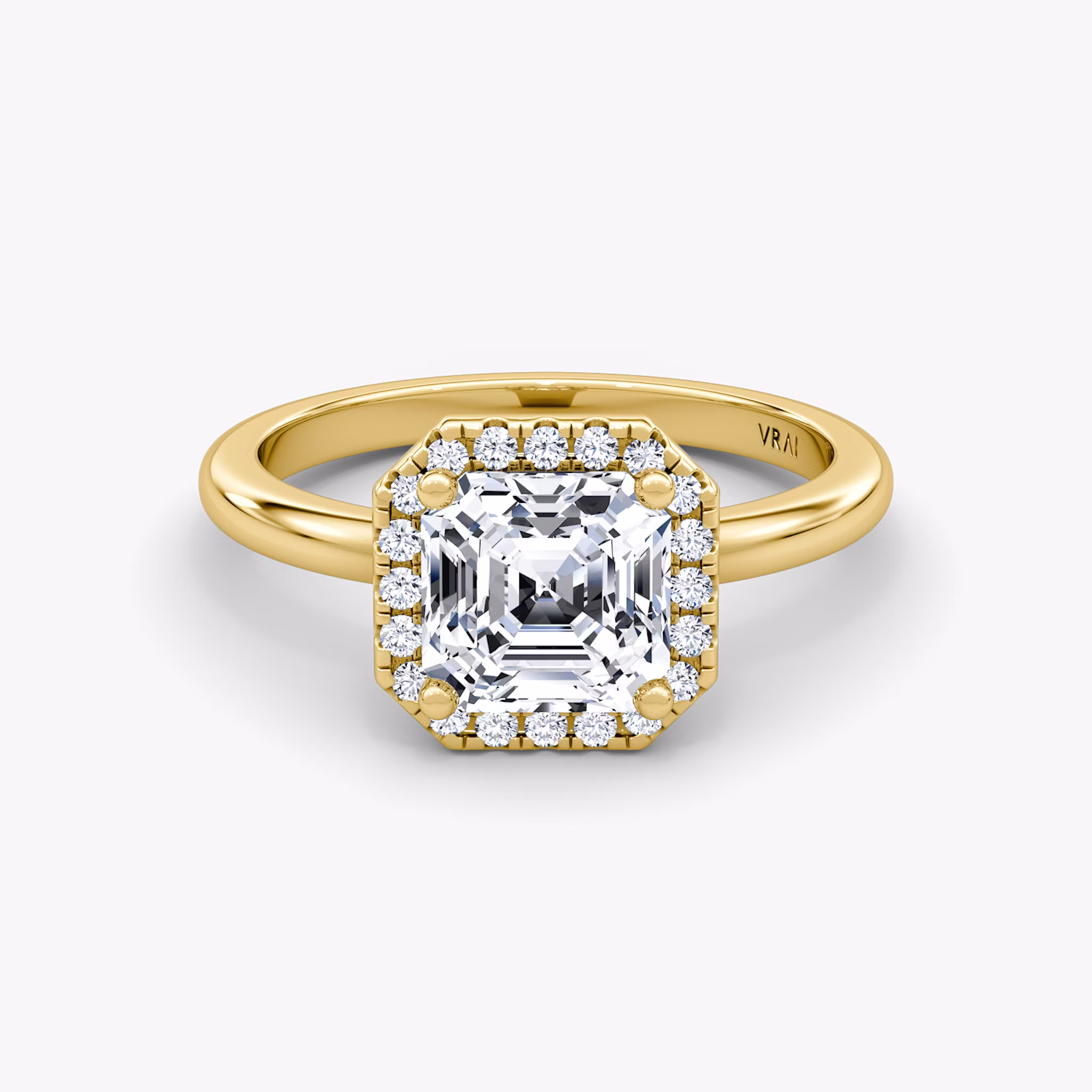 The Halo Asscher | Yellow Gold