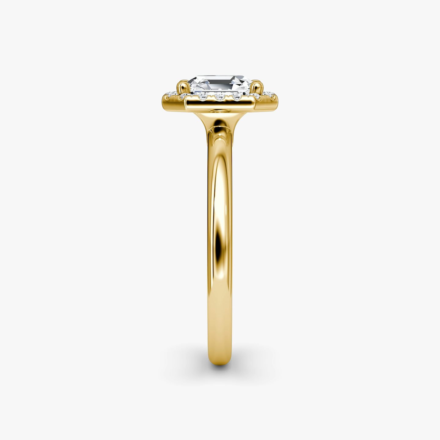The Halo | Asscher | 18k | Yellow Gold | bandAccent: Plain | haloSize: original | diamondOrientation: vertical | caratWeight: other