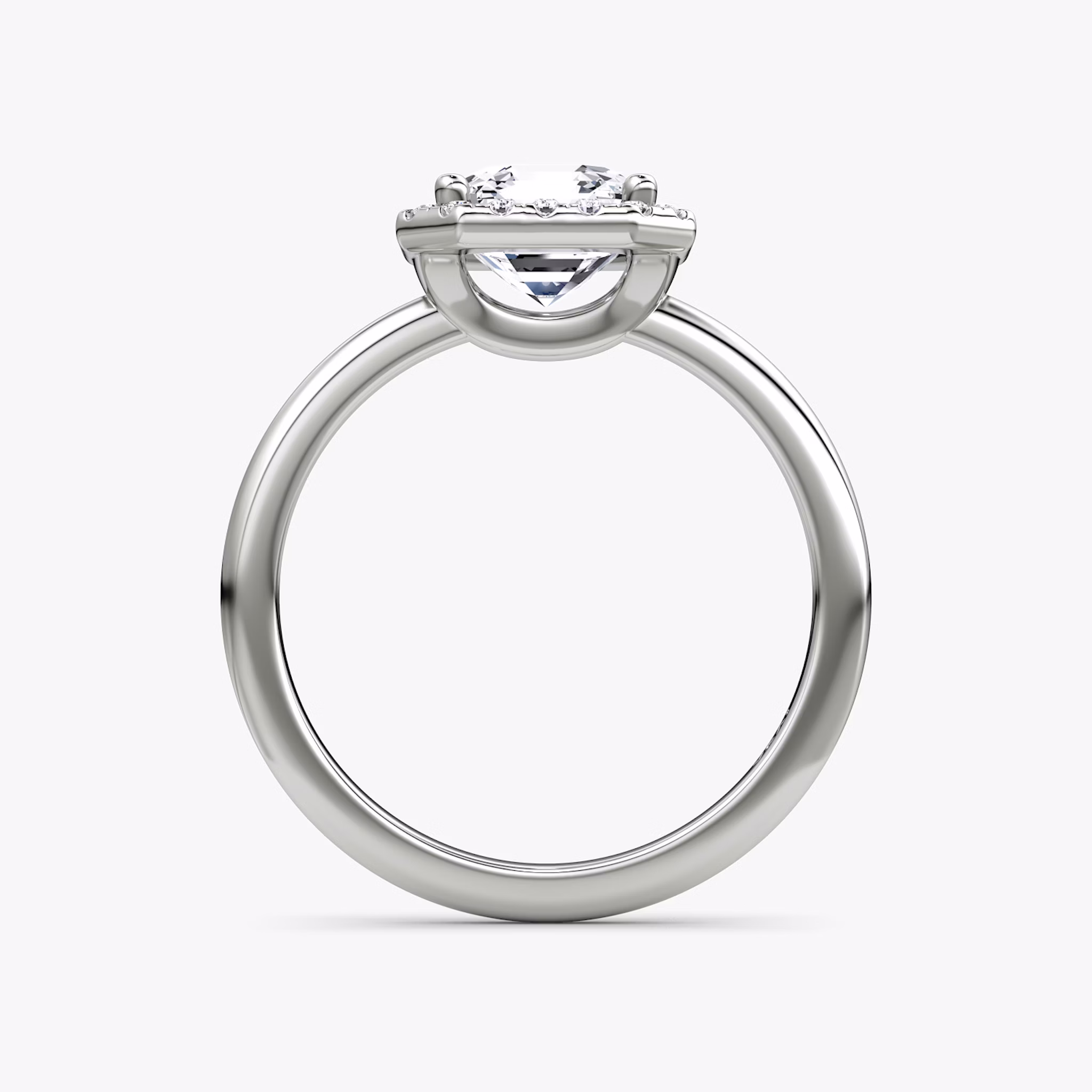 The Halo | Asscher | 18k | White Gold | bandAccent: Plain | haloSize: original | diamondOrientation: vertical | caratWeight: other