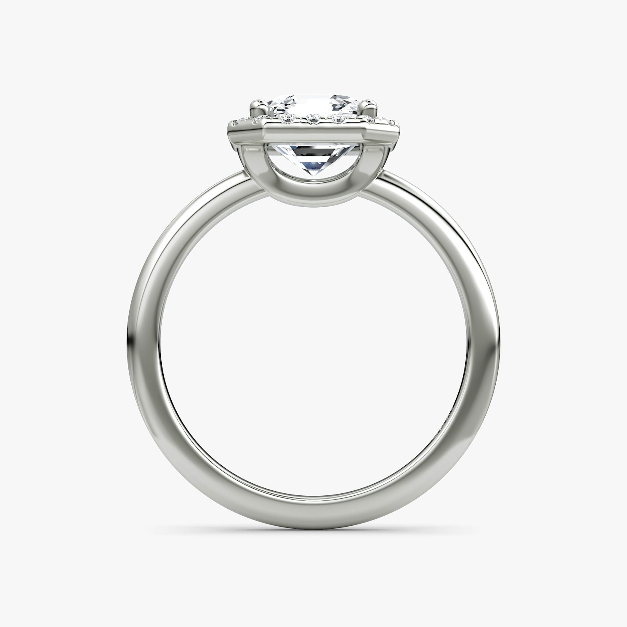 The Halo | Asscher | 18k | White Gold | bandAccent: Plain | haloSize: original | diamondOrientation: vertical | caratWeight: other