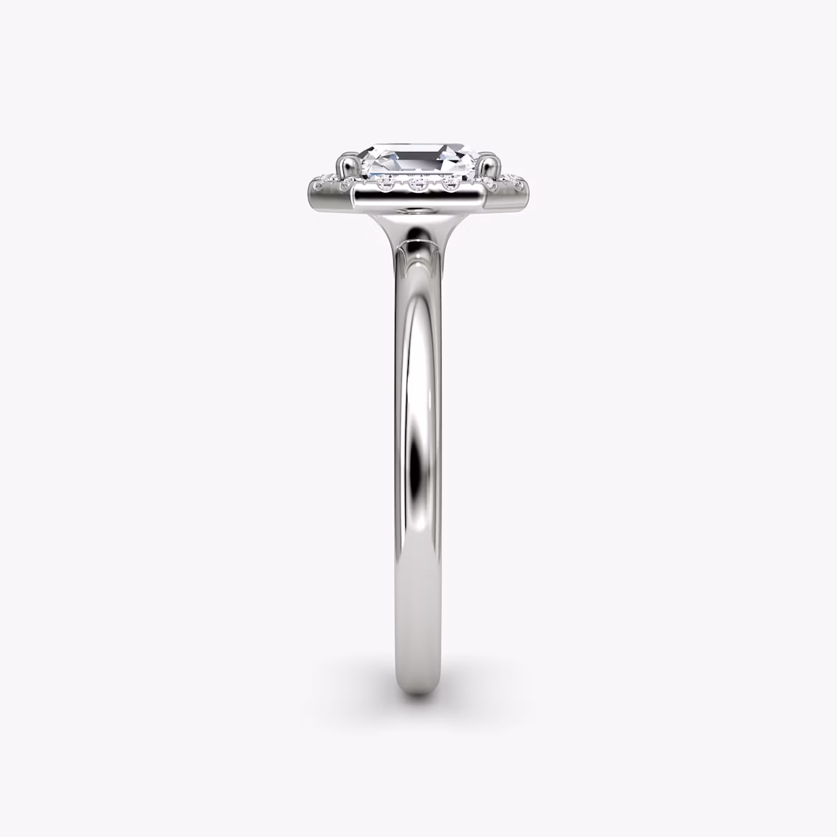 The Halo | Asscher | Platinum | bandAccent: Plain | haloSize: original | diamondOrientation: vertical | caratWeight: other
