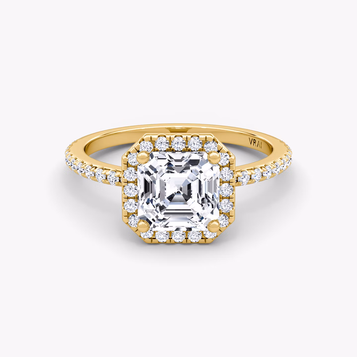 The Halo Asscher | Yellow Gold
