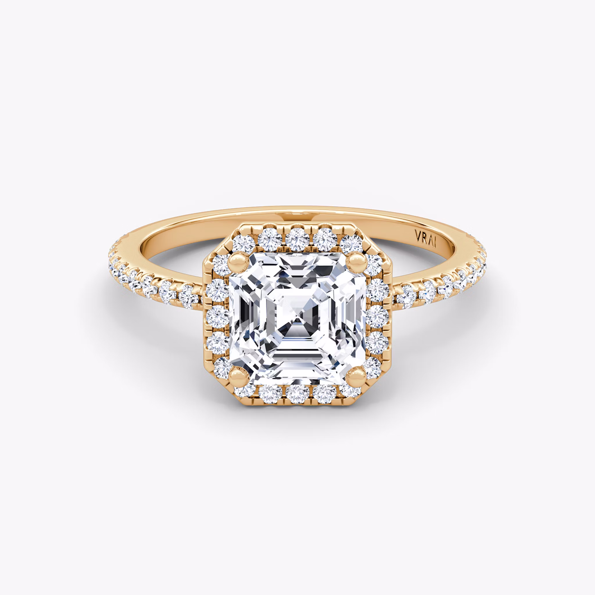 The Halo Asscher | Rose Gold