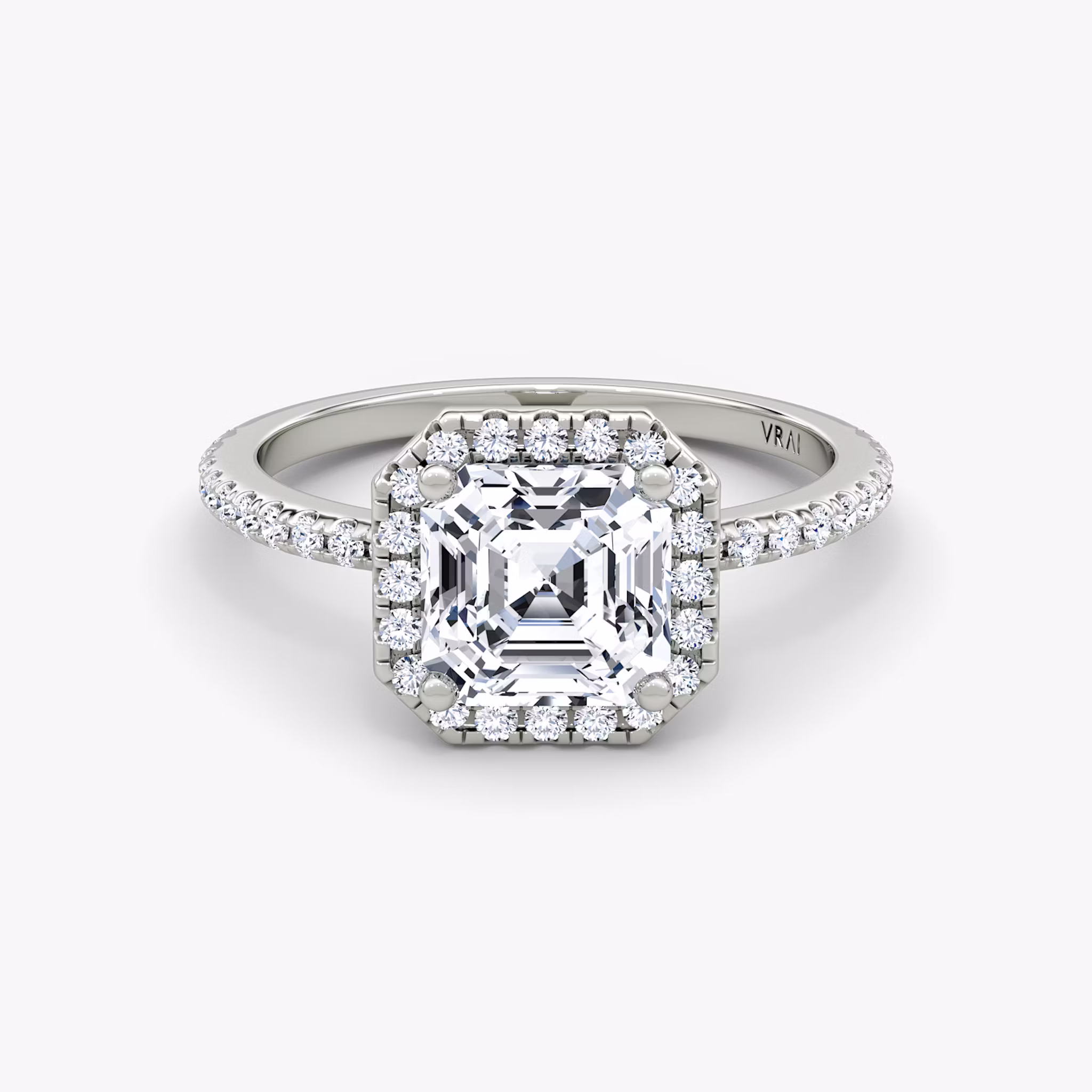 The Halo Asscher | White Gold