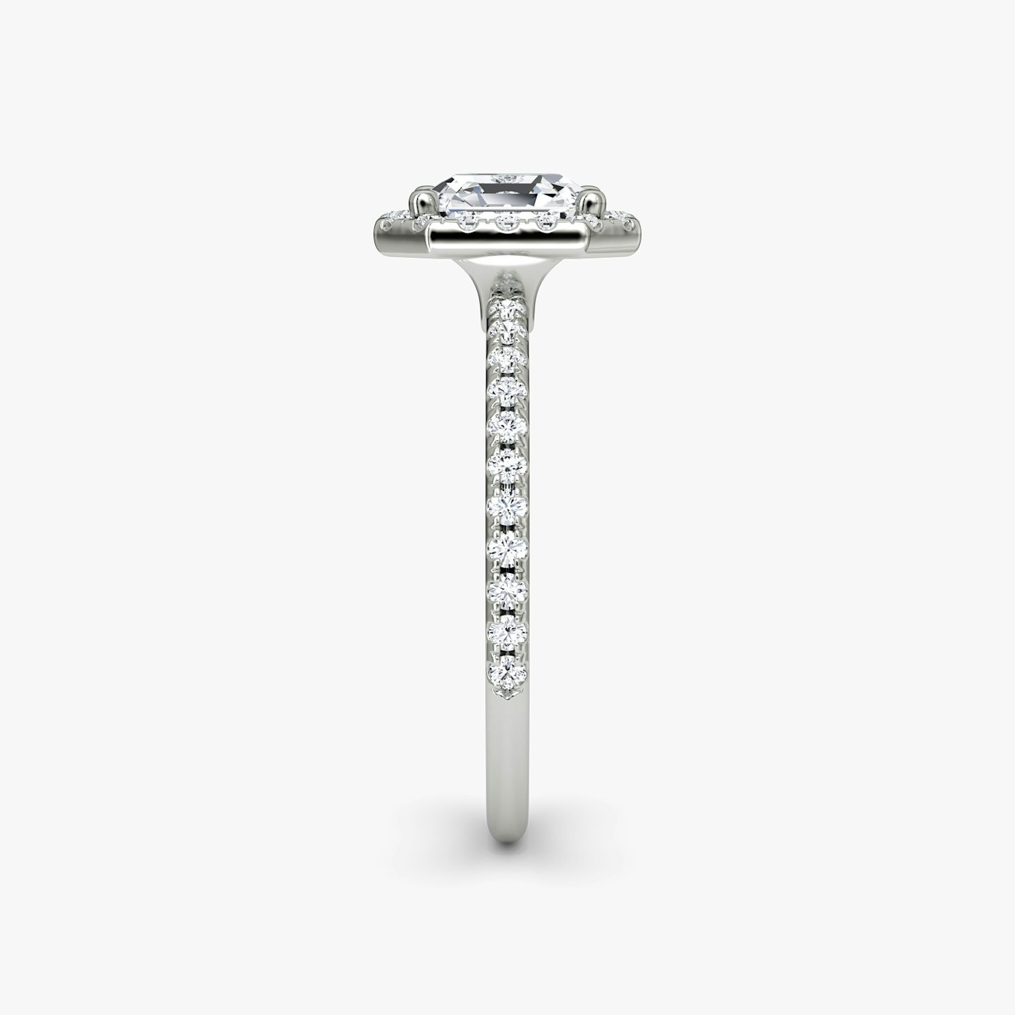 The Halo | Asscher | 18k | White Gold | bandAccent: Pavé | haloSize: original | diamondOrientation: vertical | caratWeight: other