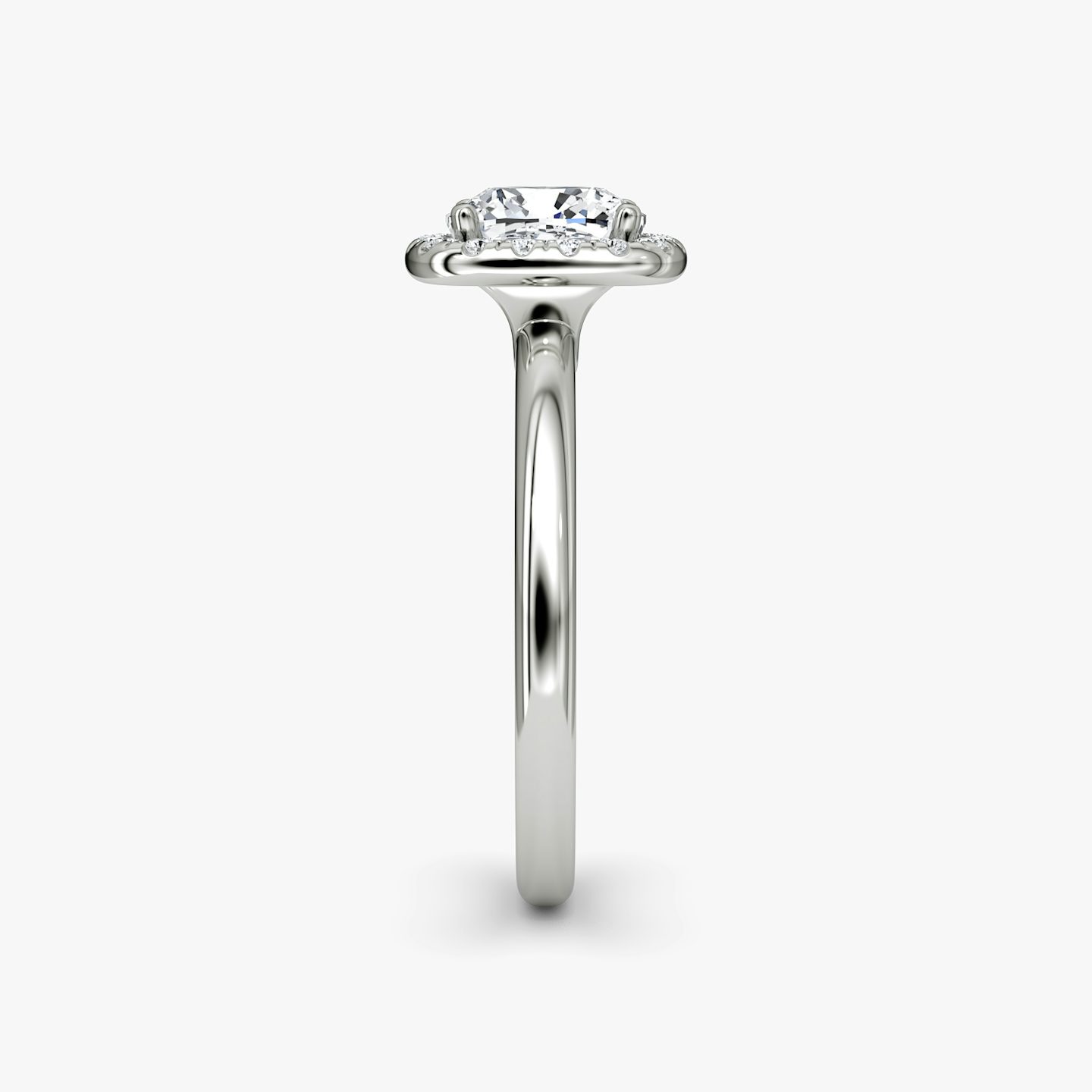 The Halo | Cushion | 18k | White Gold | bandAccent: Plain | haloSize: original | diamondOrientation: vertical | caratWeight: other
