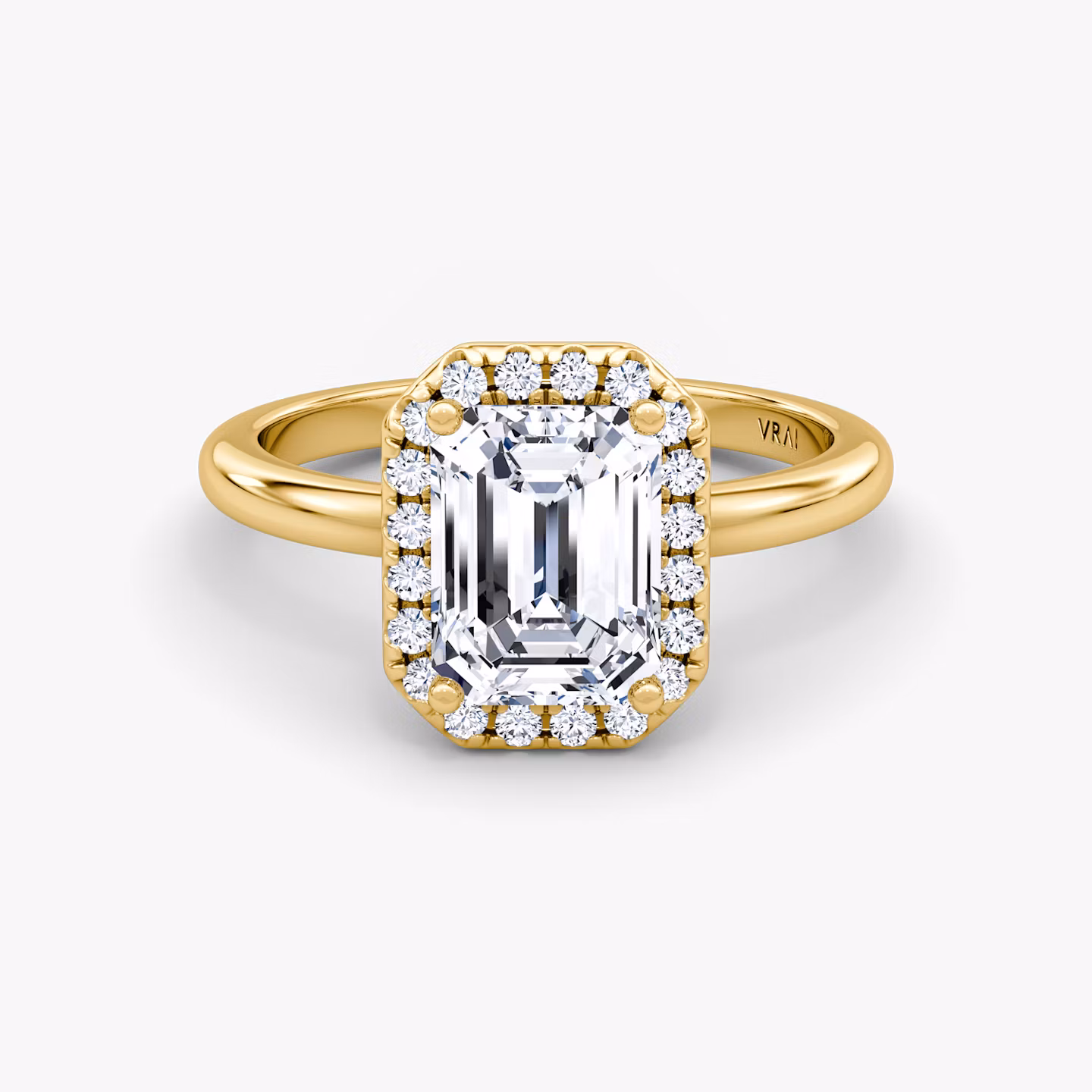 The Halo Emerald | Yellow Gold