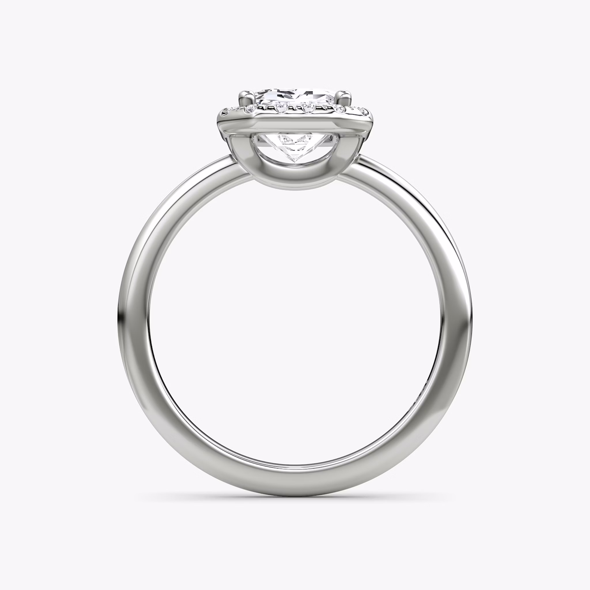 Halo | Emerald | 18k | Weißgold | bandAccent: Ohne Pavé-Besatz | haloSize: original | diamondOrientation: vertical | caratWeight: other