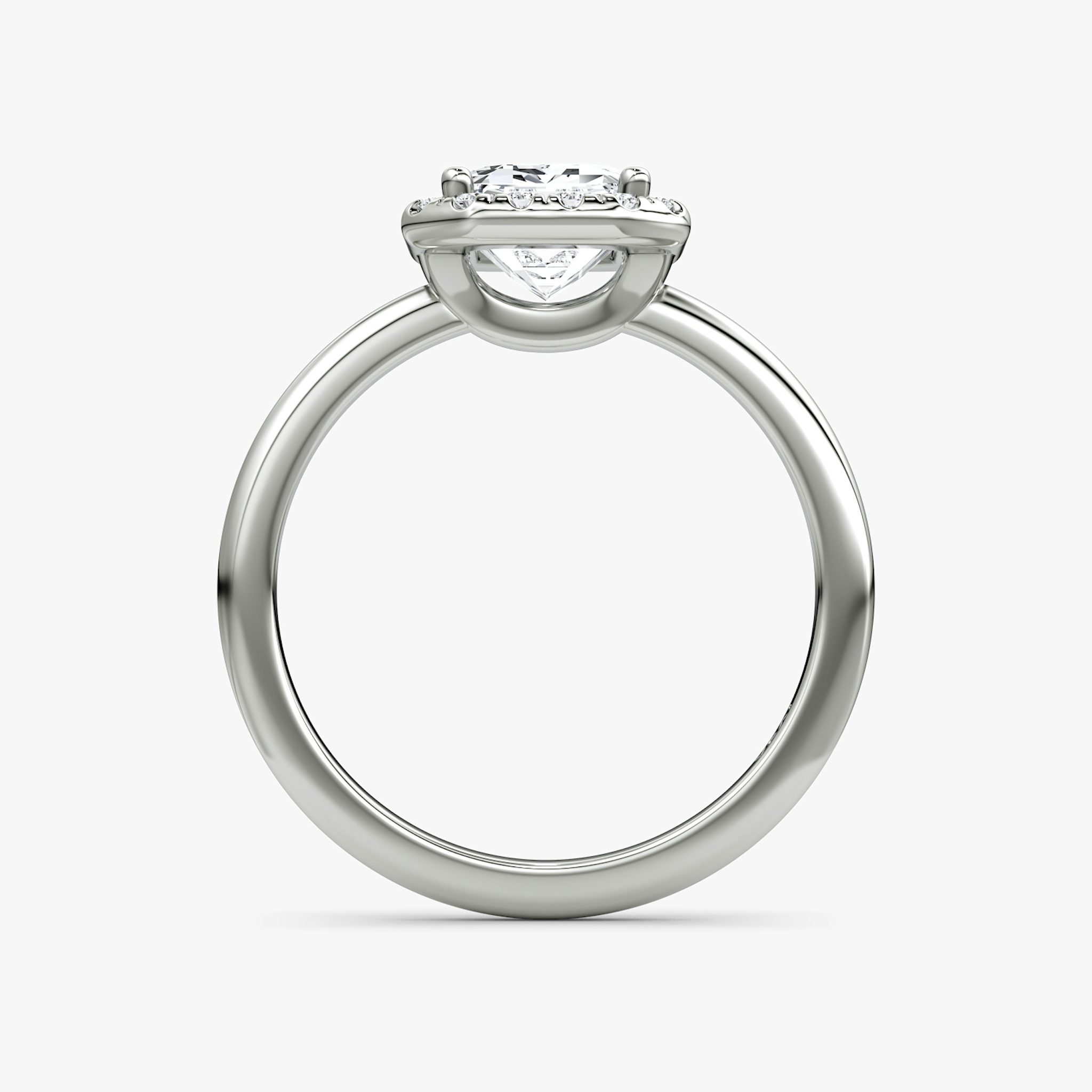 Halo | Emerald | 18k | Weißgold | bandAccent: Ohne Pavé-Besatz | haloSize: original | diamondOrientation: vertical | caratWeight: other