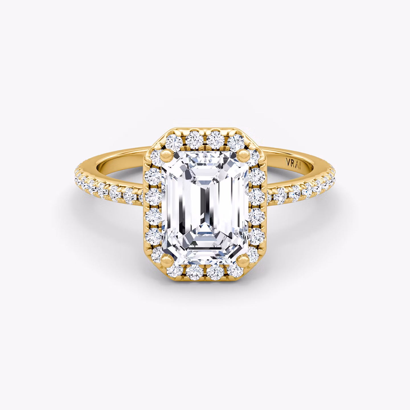 The Halo Emerald | Yellow Gold