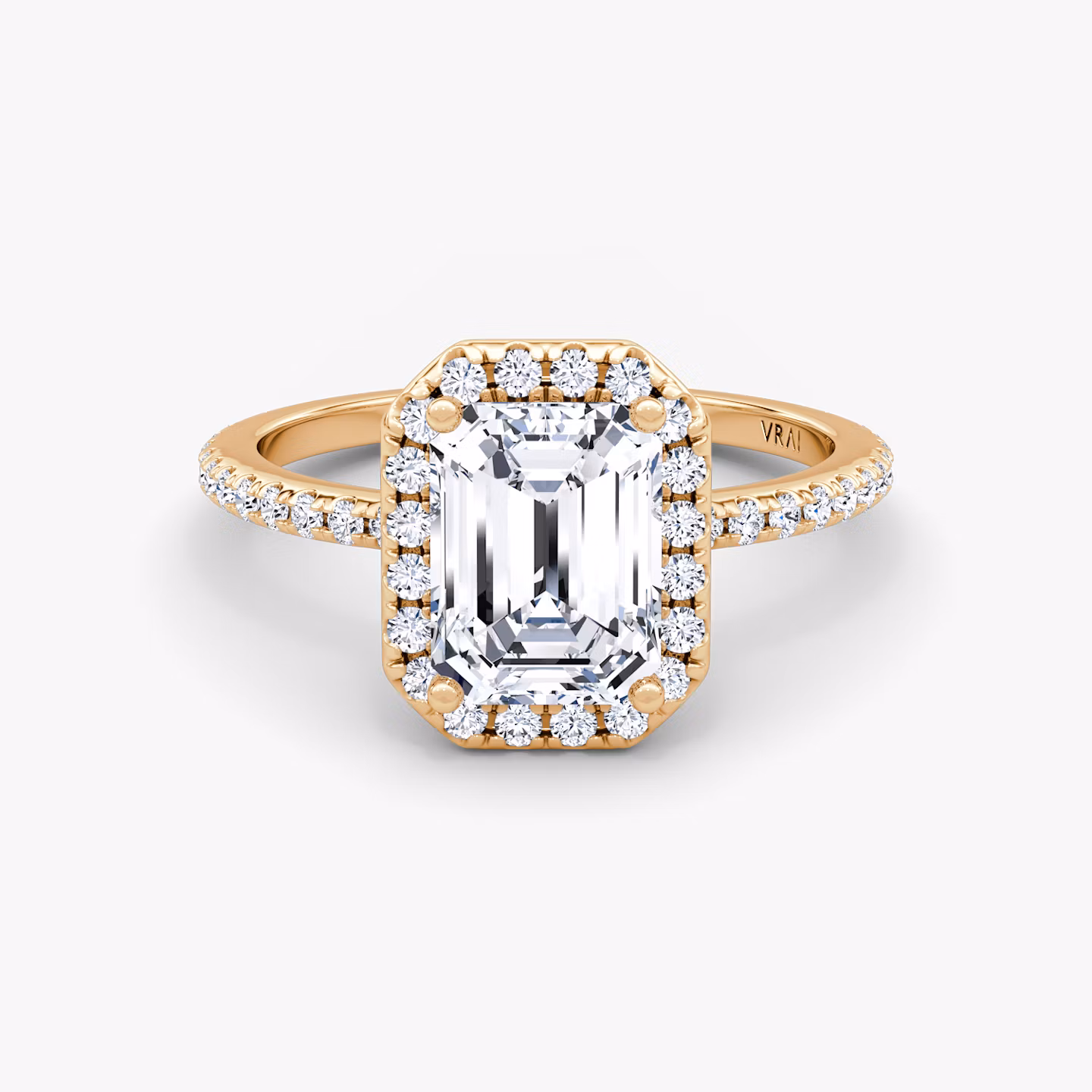 The Halo Emerald | Rose Gold