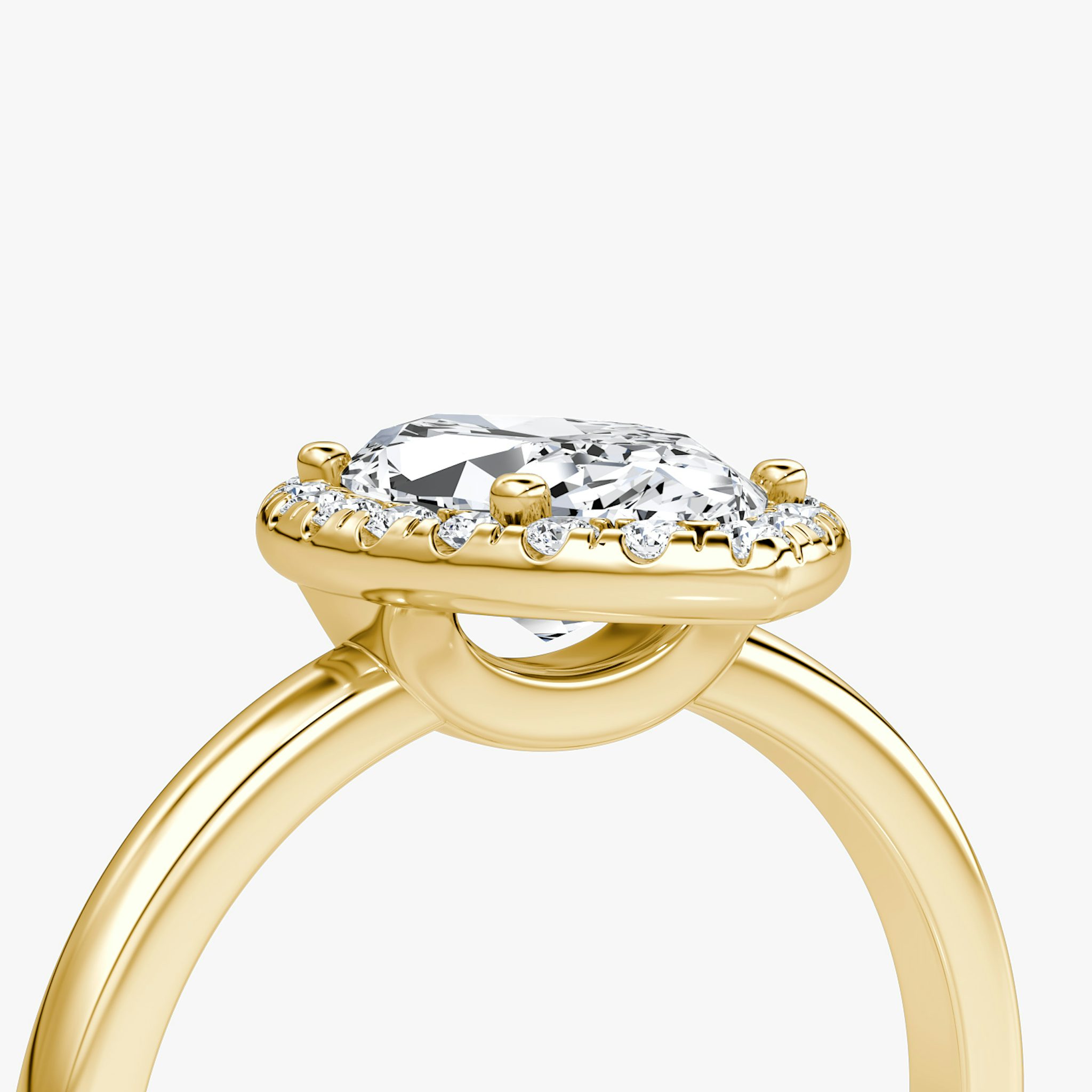 The Halo | Marquise | 18k | Yellow Gold | bandAccent: Plain | haloSize: original | diamondOrientation: vertical | caratWeight: other