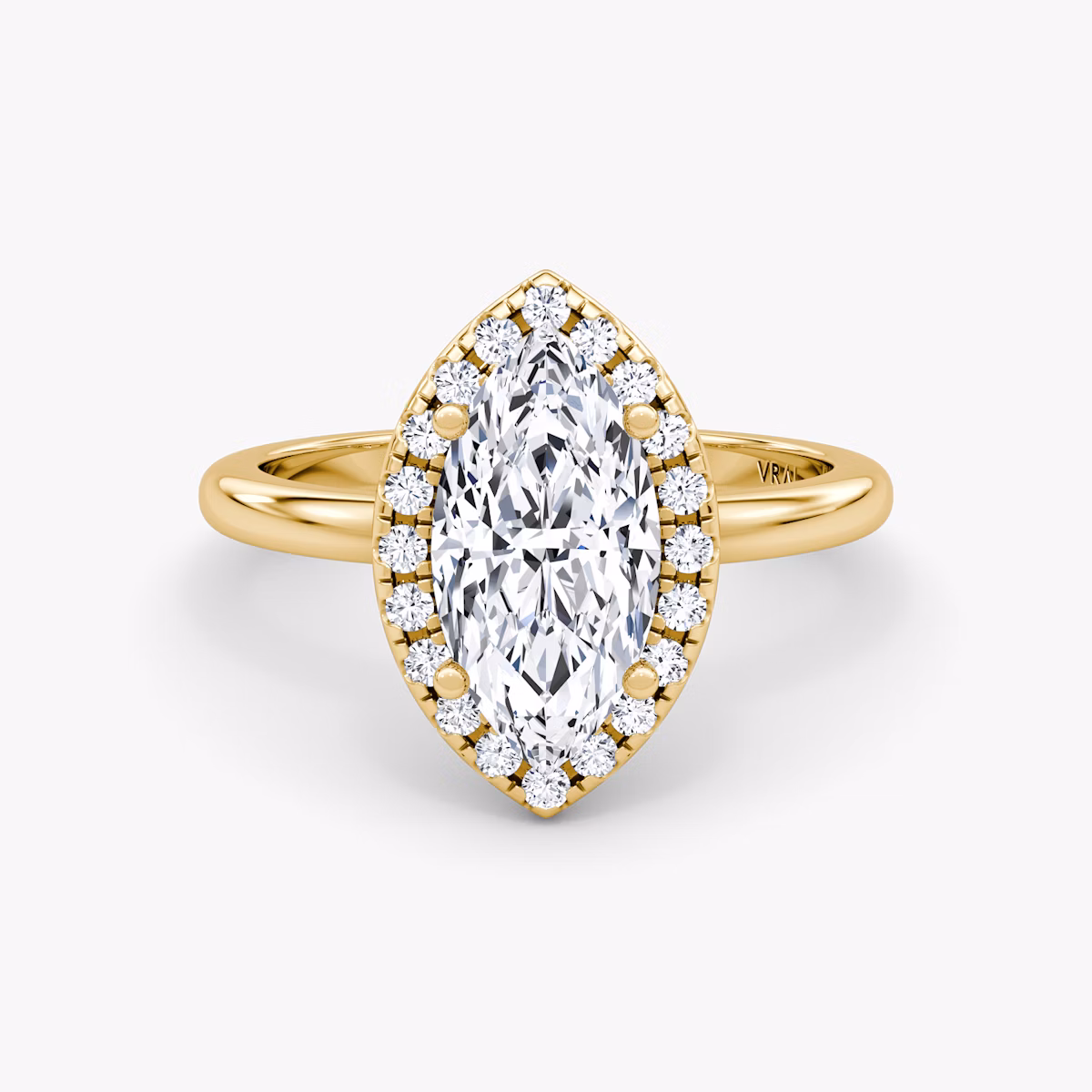 Anillo de compromiso Halo | Marquise | 18k | Oro amarillo | bandAccent: Simple | haloSize: original | diamondOrientation: vertical | caratWeight: other