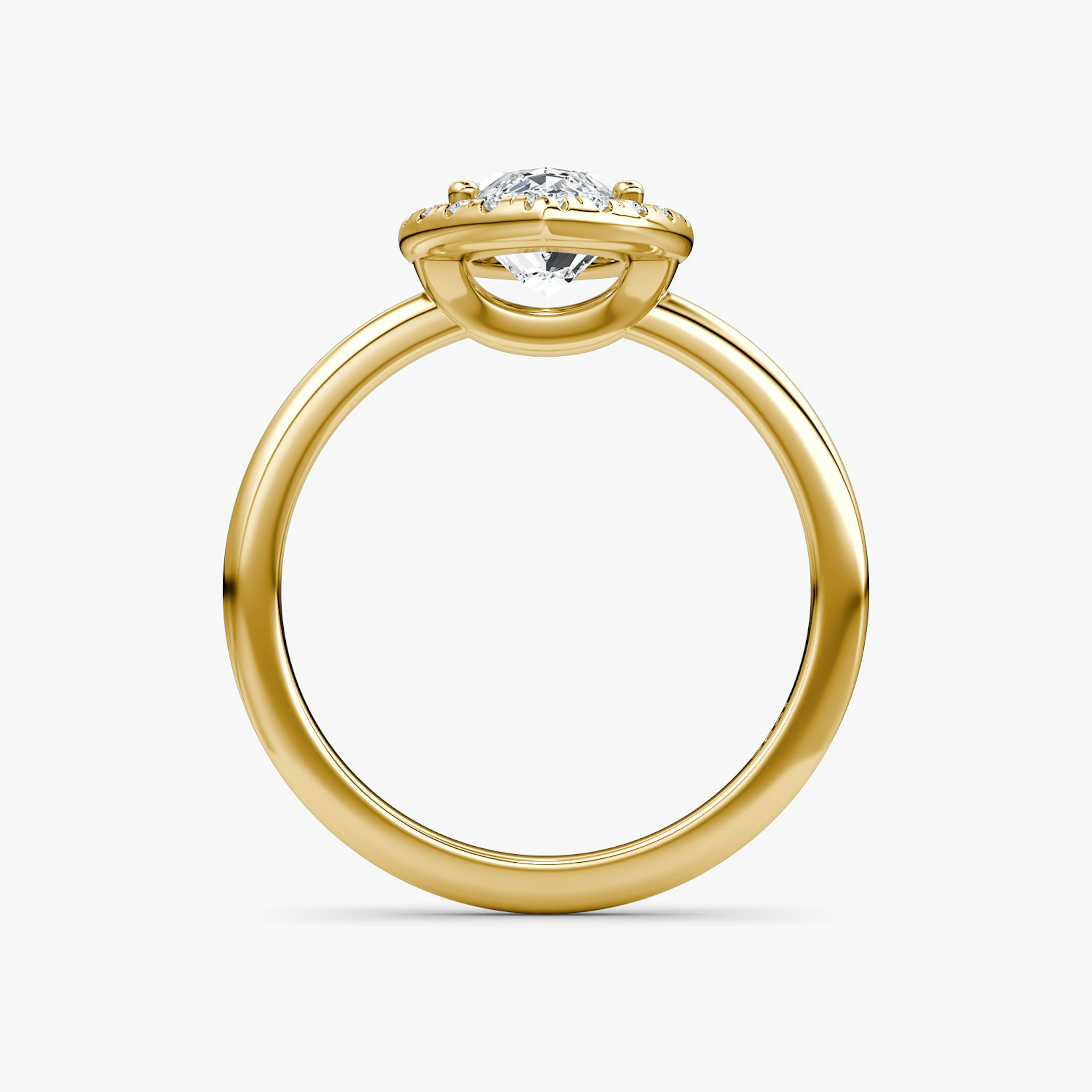 The Halo | Marquise | 18k | Yellow Gold | bandAccent: Plain | haloSize: original | diamondOrientation: vertical | caratWeight: other