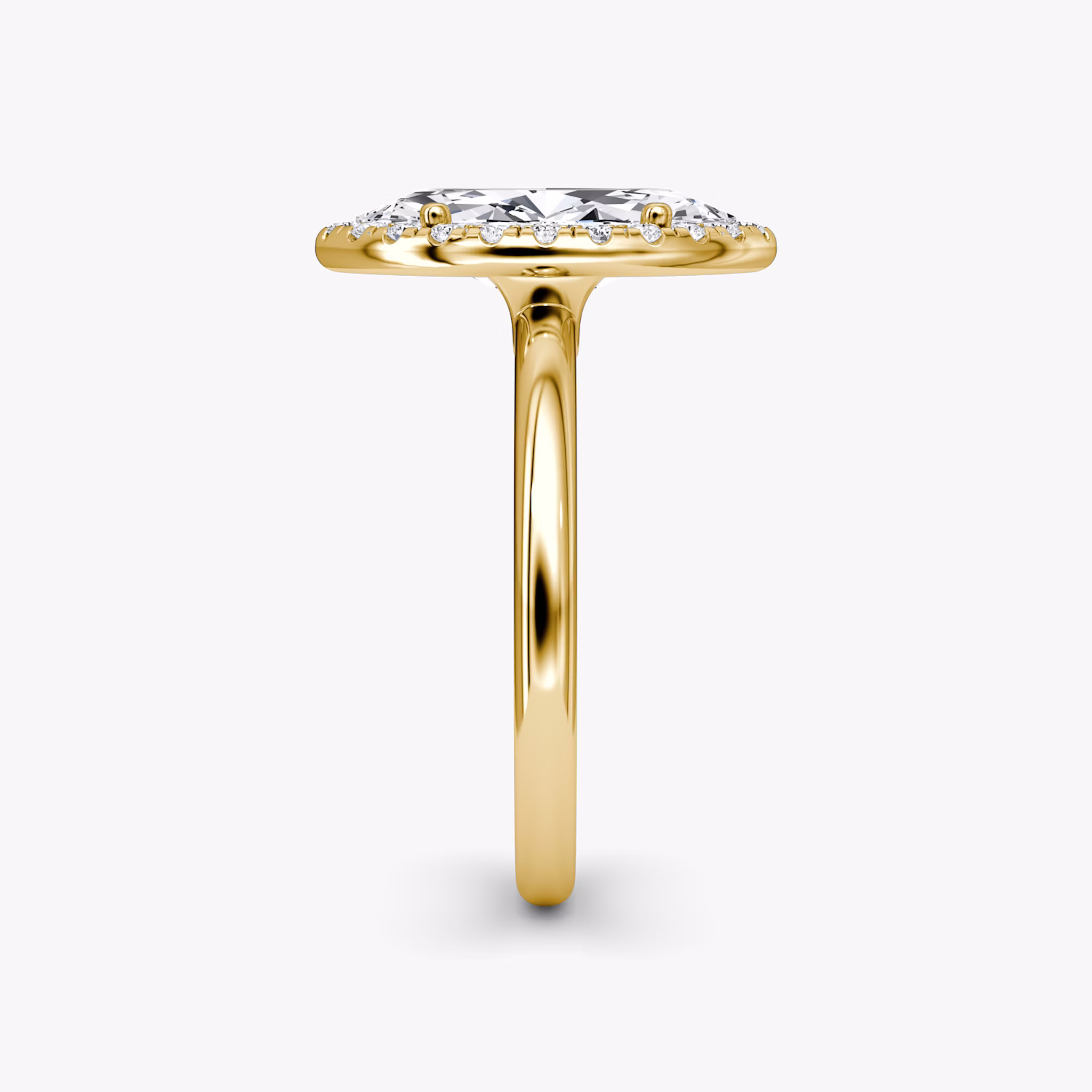 The Halo | Marquise | 18k | Yellow Gold | bandAccent: Plain | haloSize: original | diamondOrientation: vertical | caratWeight: other