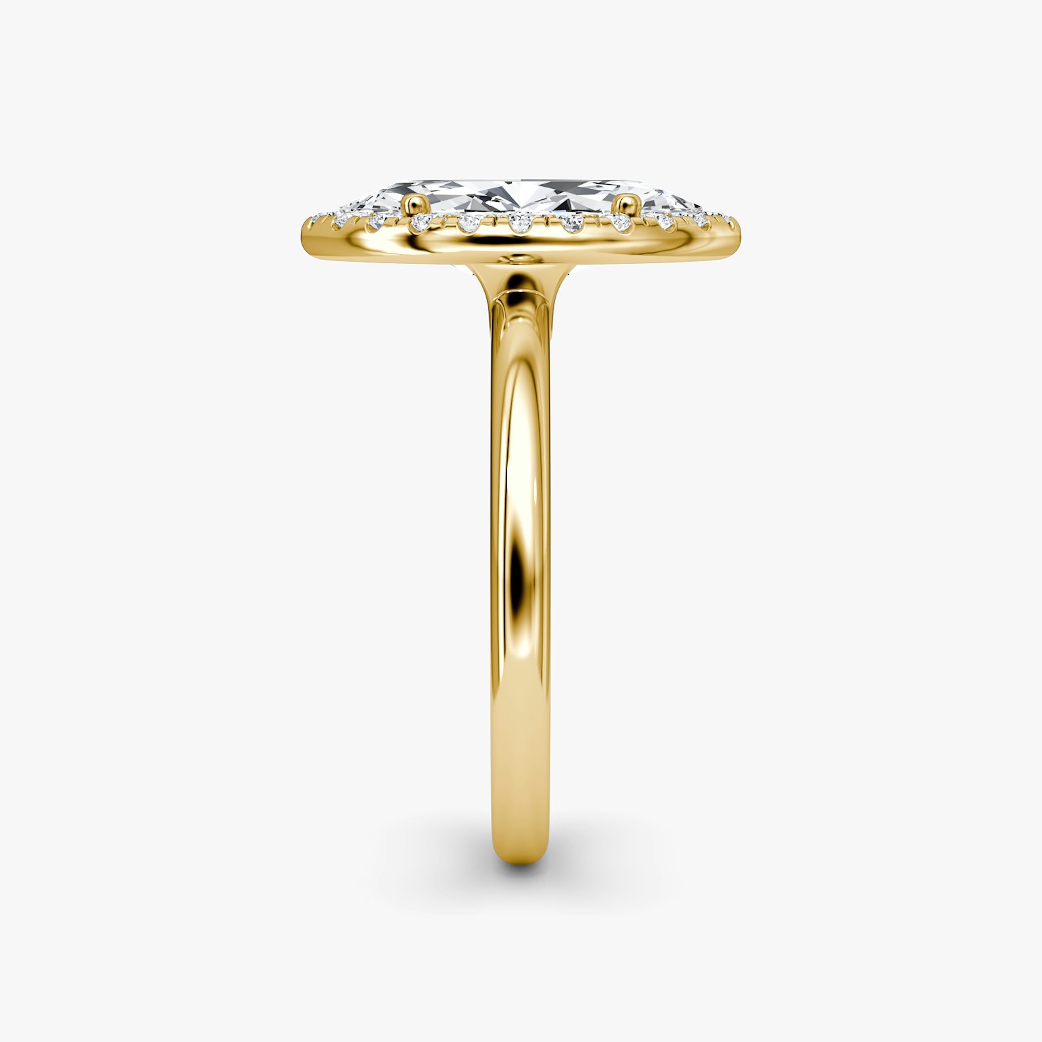 The Halo | Marquise | 18k | Yellow Gold | bandAccent: Plain | haloSize: original | diamondOrientation: vertical | caratWeight: other