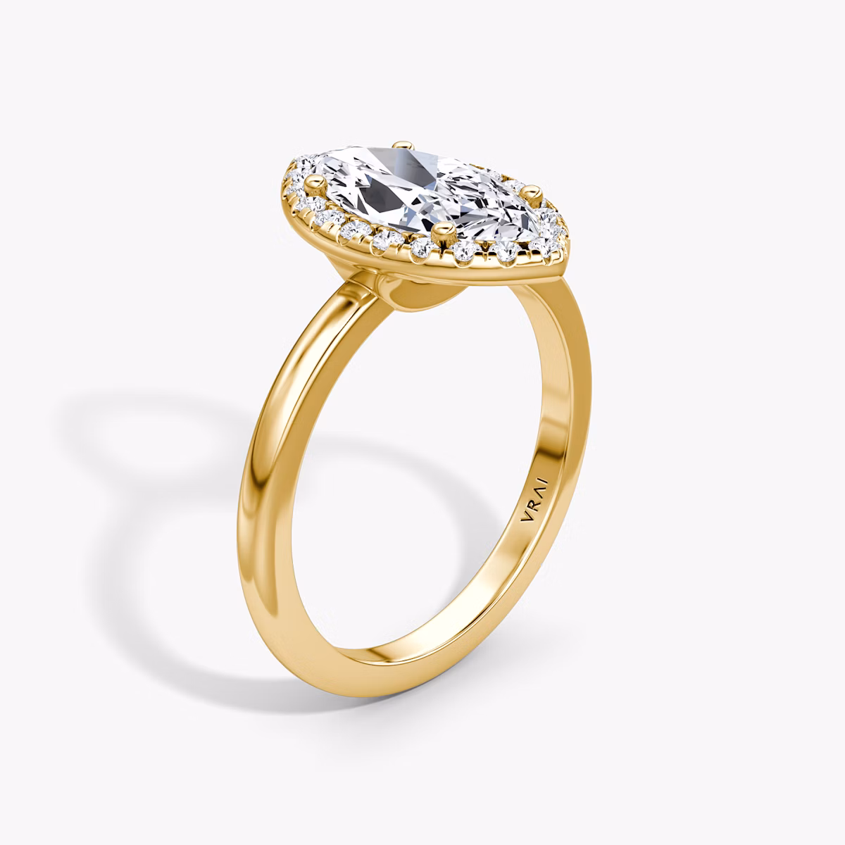 Anillo de compromiso Halo | Marquise | 18k | Oro amarillo | bandAccent: Simple | haloSize: original | diamondOrientation: vertical | caratWeight: other