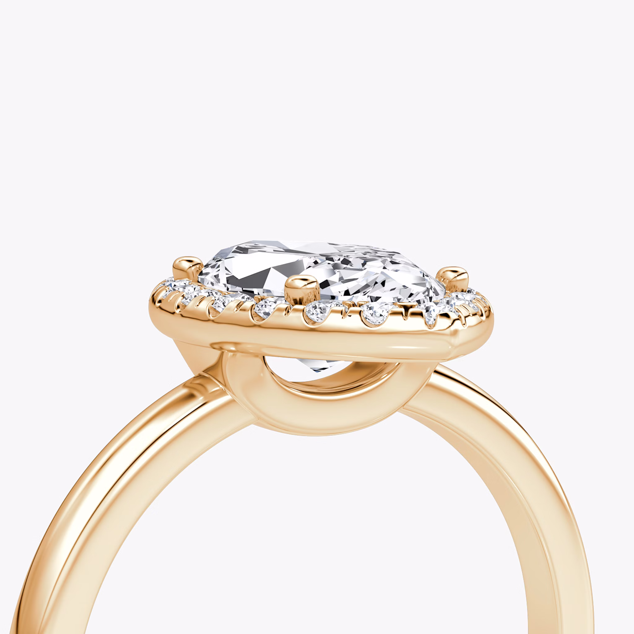The Halo | Marquise | 14k | Rose Gold | bandAccent: Plain | haloSize: original | diamondOrientation: vertical | caratWeight: other
