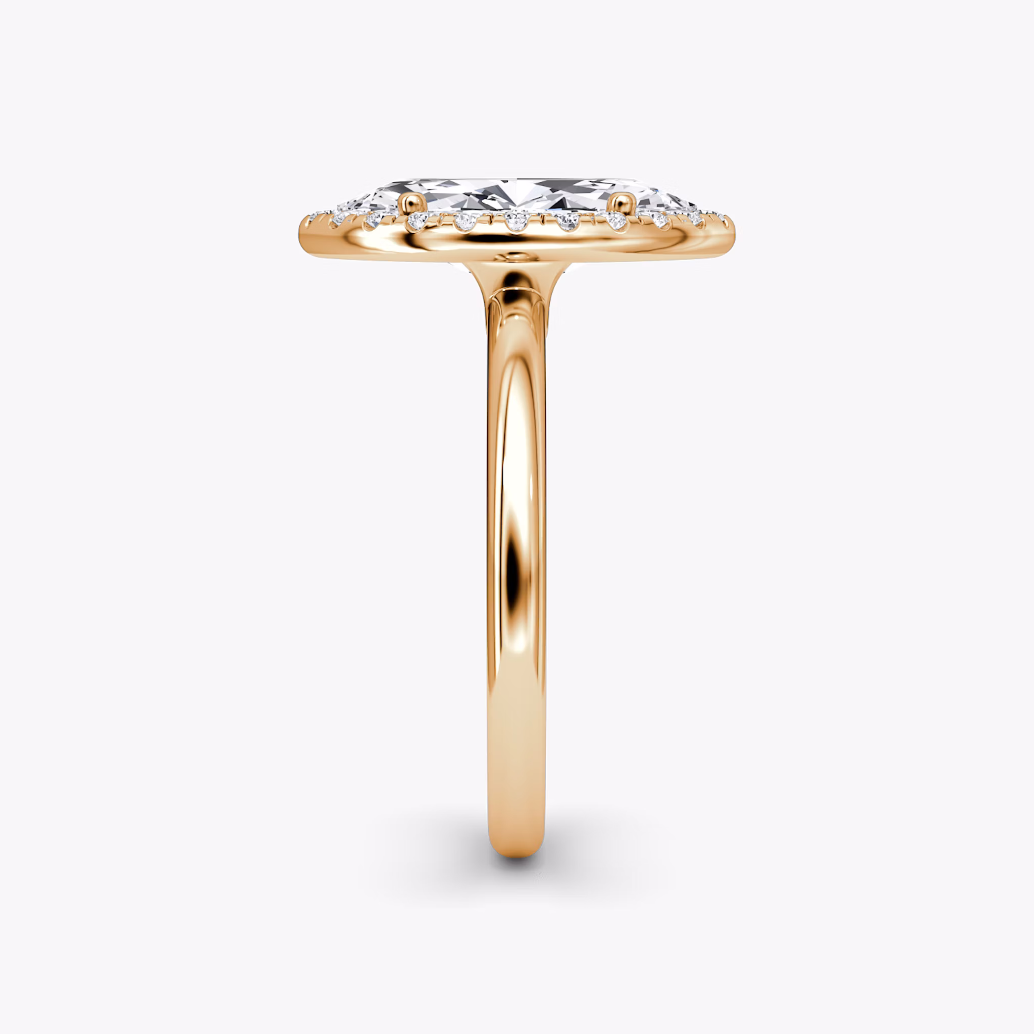The Halo | Marquise | 14k | Rose Gold | bandAccent: Plain | haloSize: original | diamondOrientation: vertical | caratWeight: other