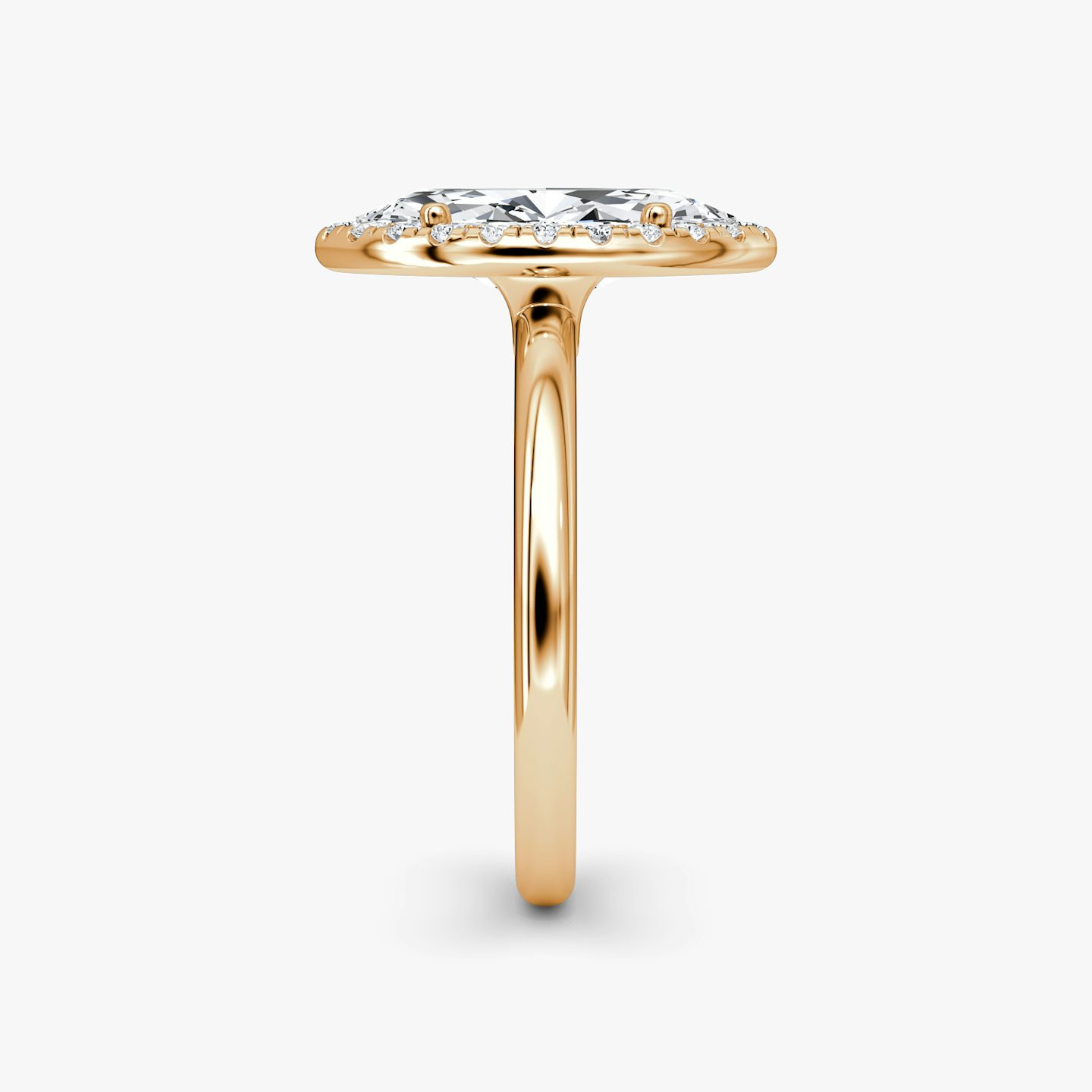 The Halo | Marquise | 14k | Rose Gold | bandAccent: Plain | haloSize: original | diamondOrientation: vertical | caratWeight: other