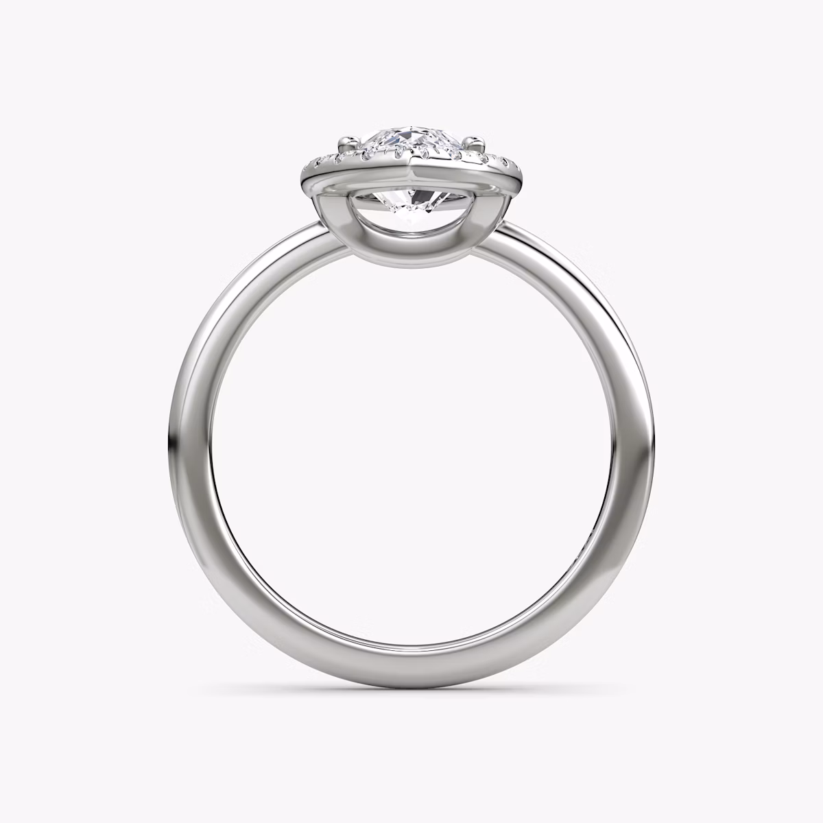 The Halo | Marquise | Platinum | bandAccent: Plain | haloSize: original | diamondOrientation: vertical | caratWeight: other