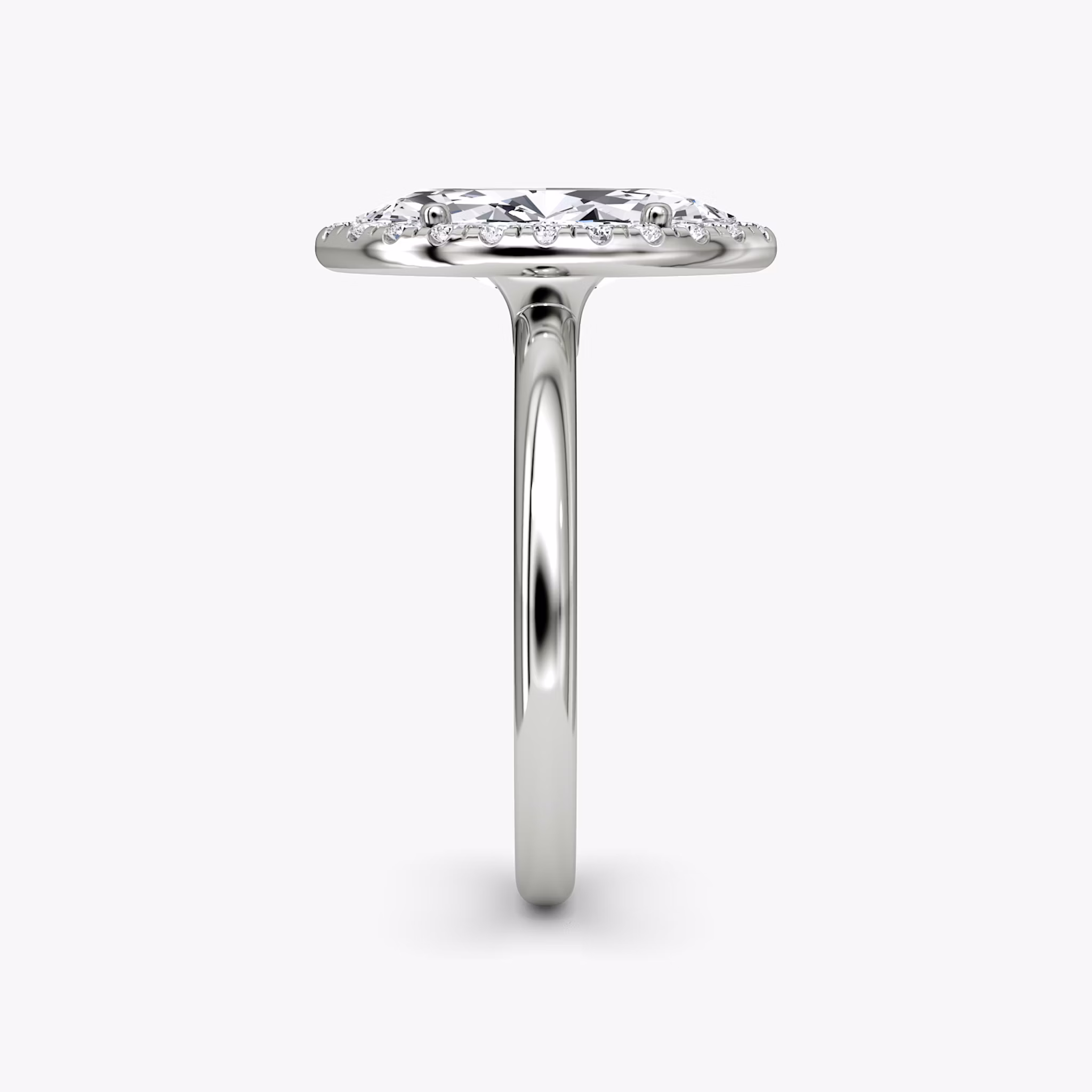The Halo | Marquise | 18k | White Gold | bandAccent: Plain | haloSize: original | diamondOrientation: vertical | caratWeight: other
