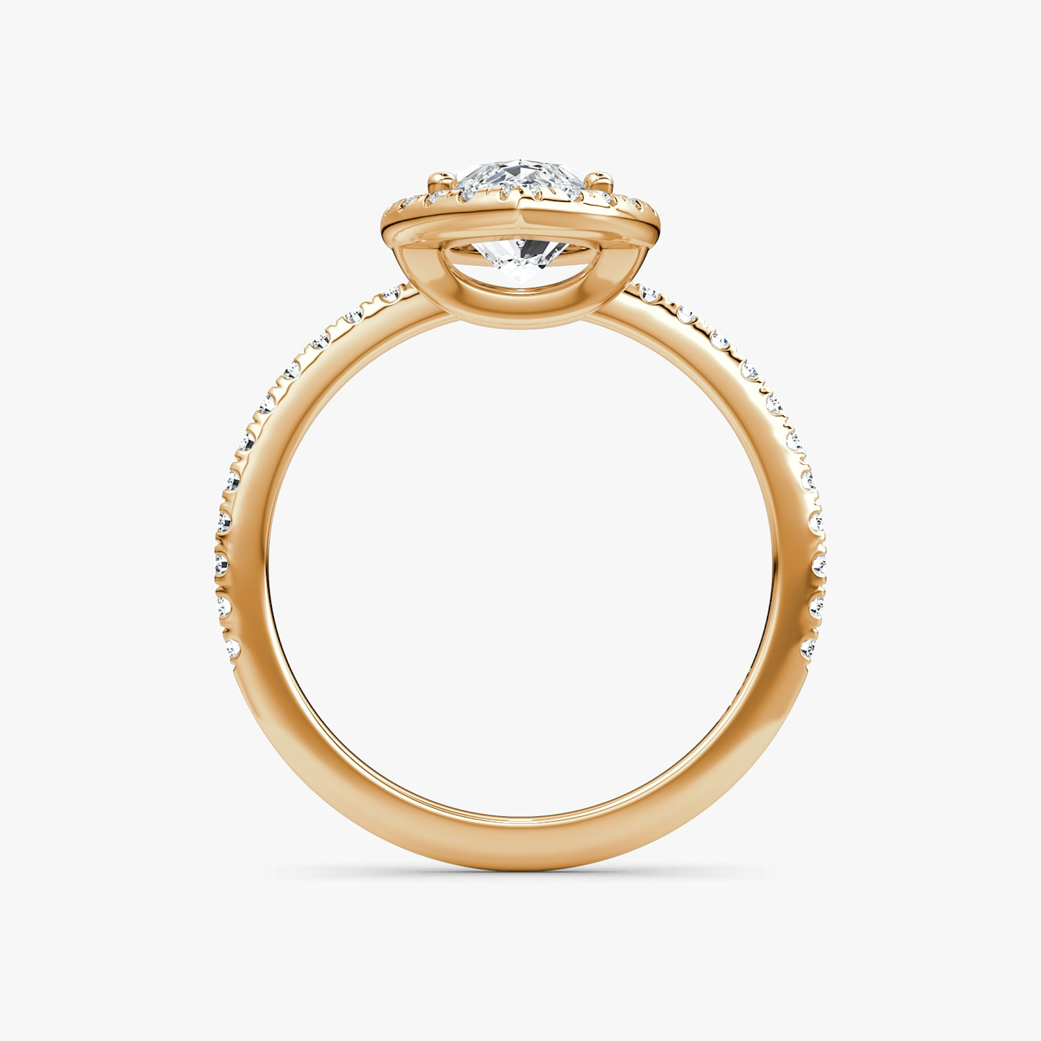 The Halo | Marquise | 14k | Rose Gold | bandAccent: Pavé | haloSize: original | diamondOrientation: vertical | caratWeight: other