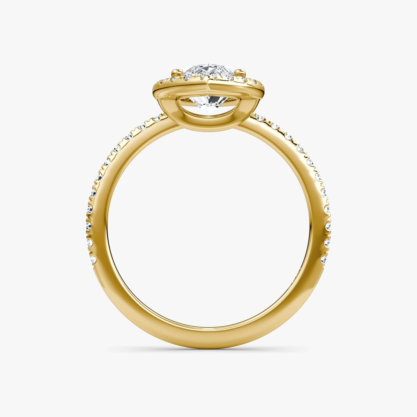 The Halo | Marquise | 18k | Yellow Gold | bandAccent: Pavé | haloSize: original | diamondOrientation: vertical | caratWeight: other