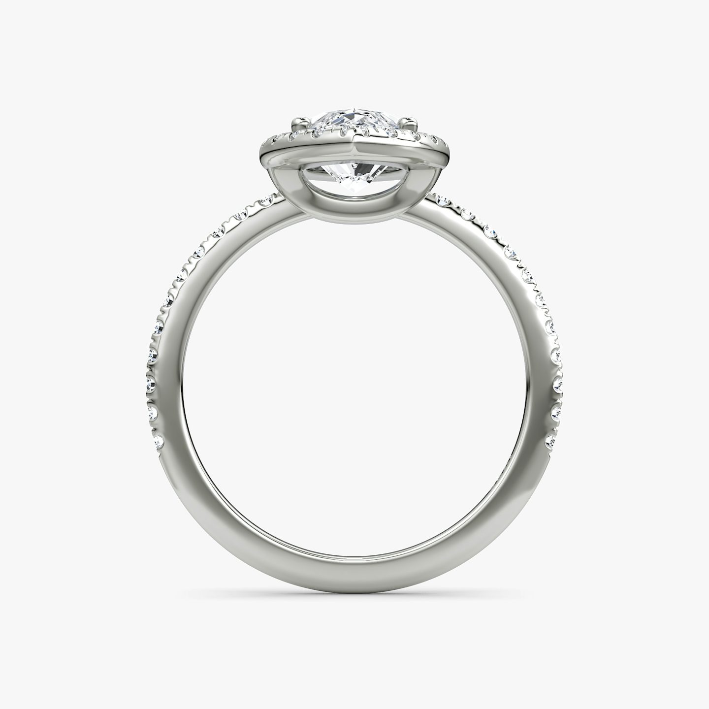 The Halo | Marquise | 18k | White Gold | bandAccent: Pavé | haloSize: original | diamondOrientation: vertical | caratWeight: other