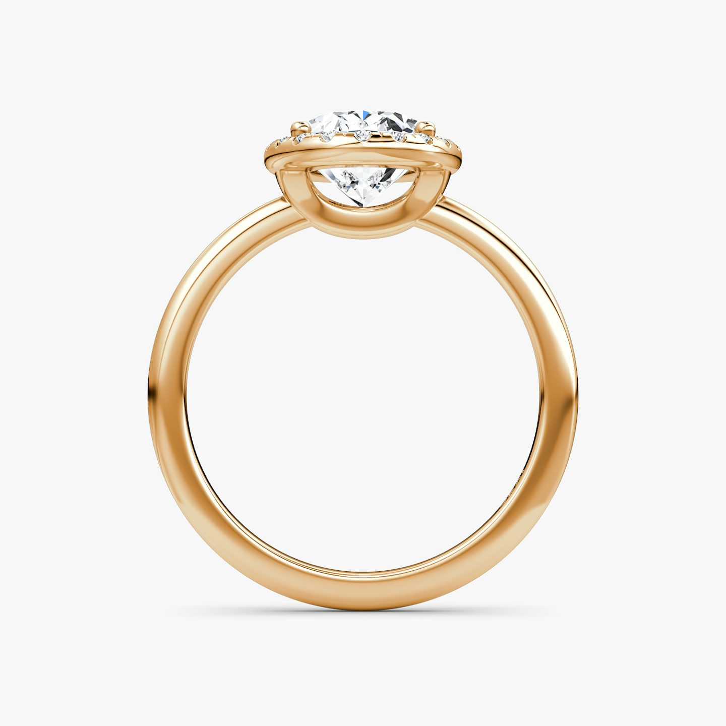 Halo | Oval | 14k | Roségold | bandAccent: Ohne Pavé-Besatz | haloSize: original | diamondOrientation: vertical | caratWeight: other