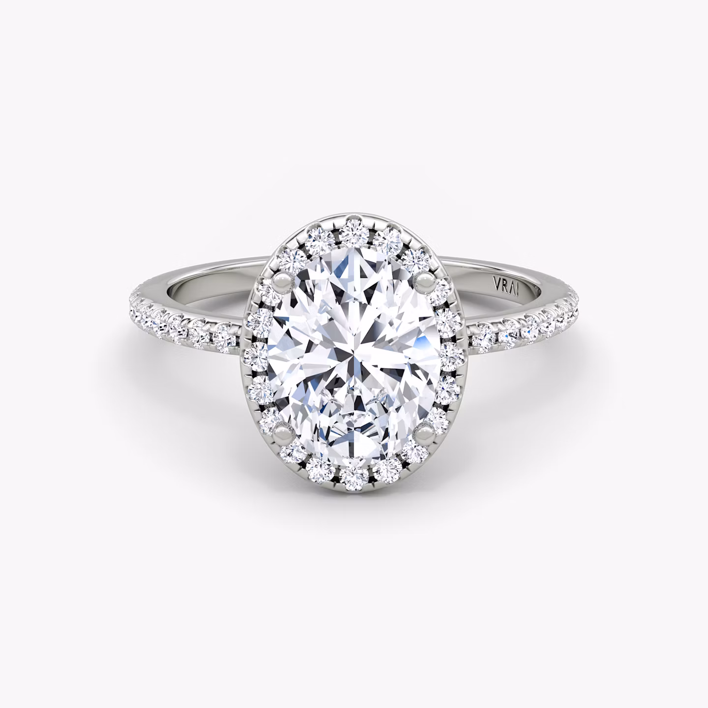 The Halo Oval | White Gold