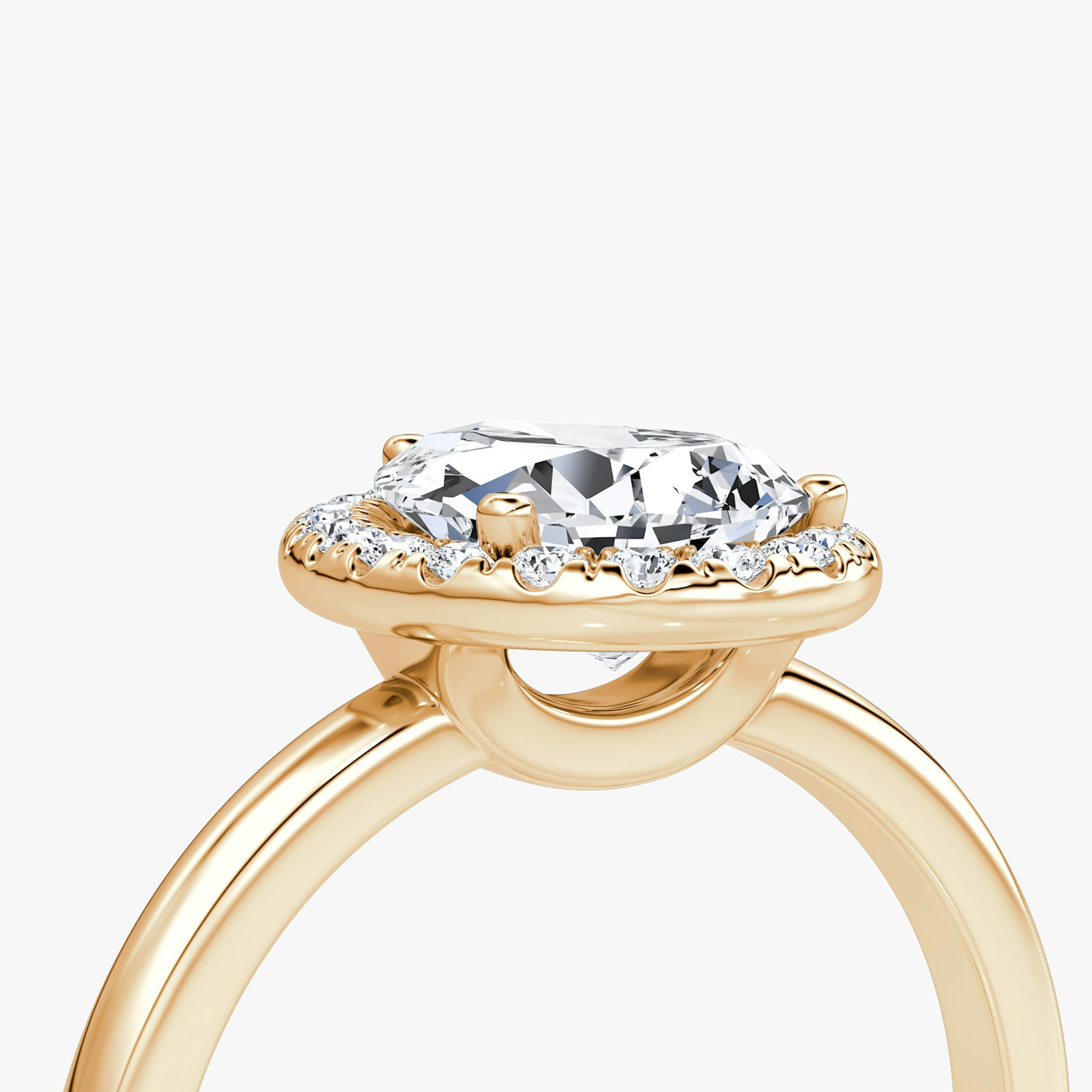 The Halo | Pear | 14k | Rose Gold | bandAccent: Plain | haloSize: original | diamondOrientation: vertical | caratWeight: other