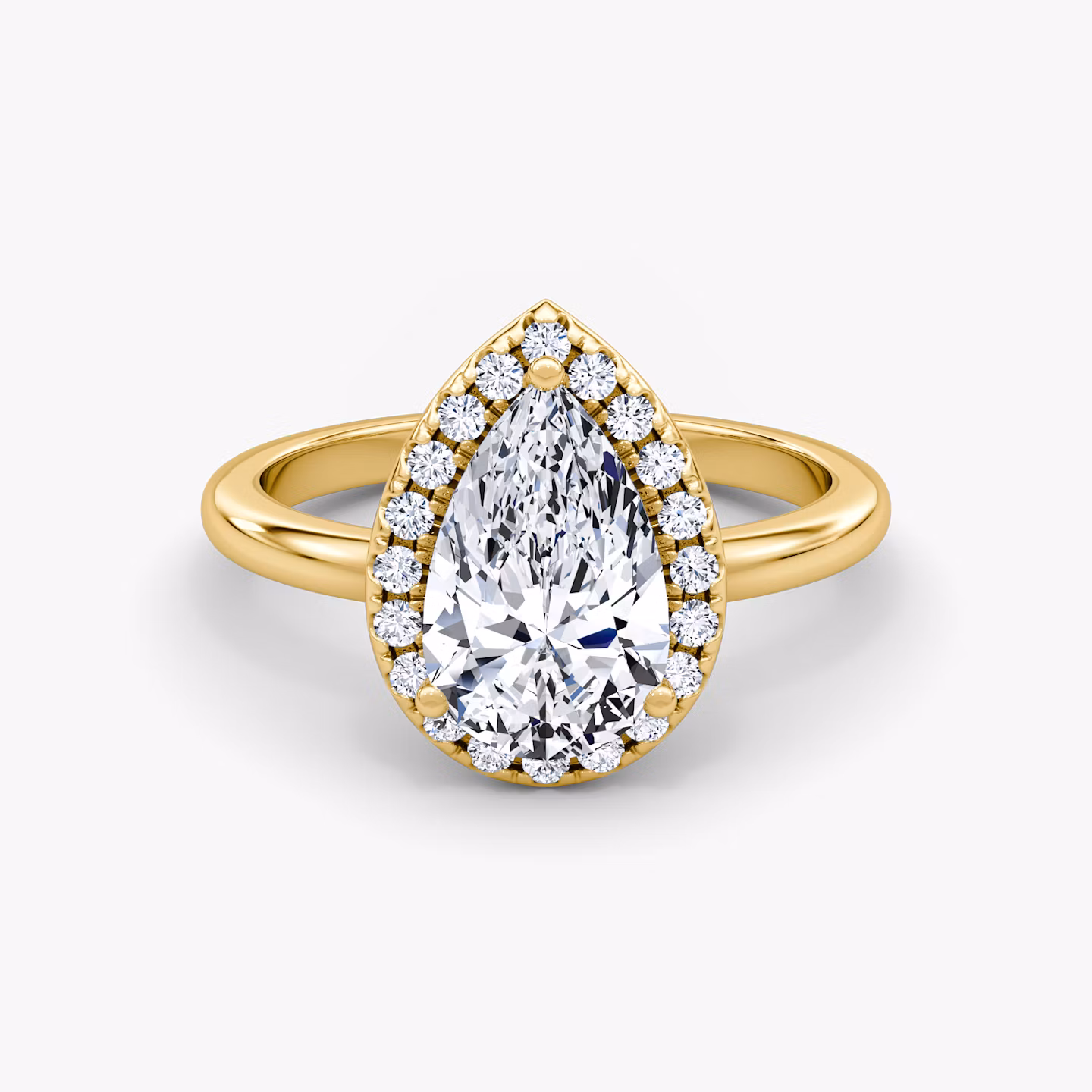 The Halo Pear | Yellow Gold