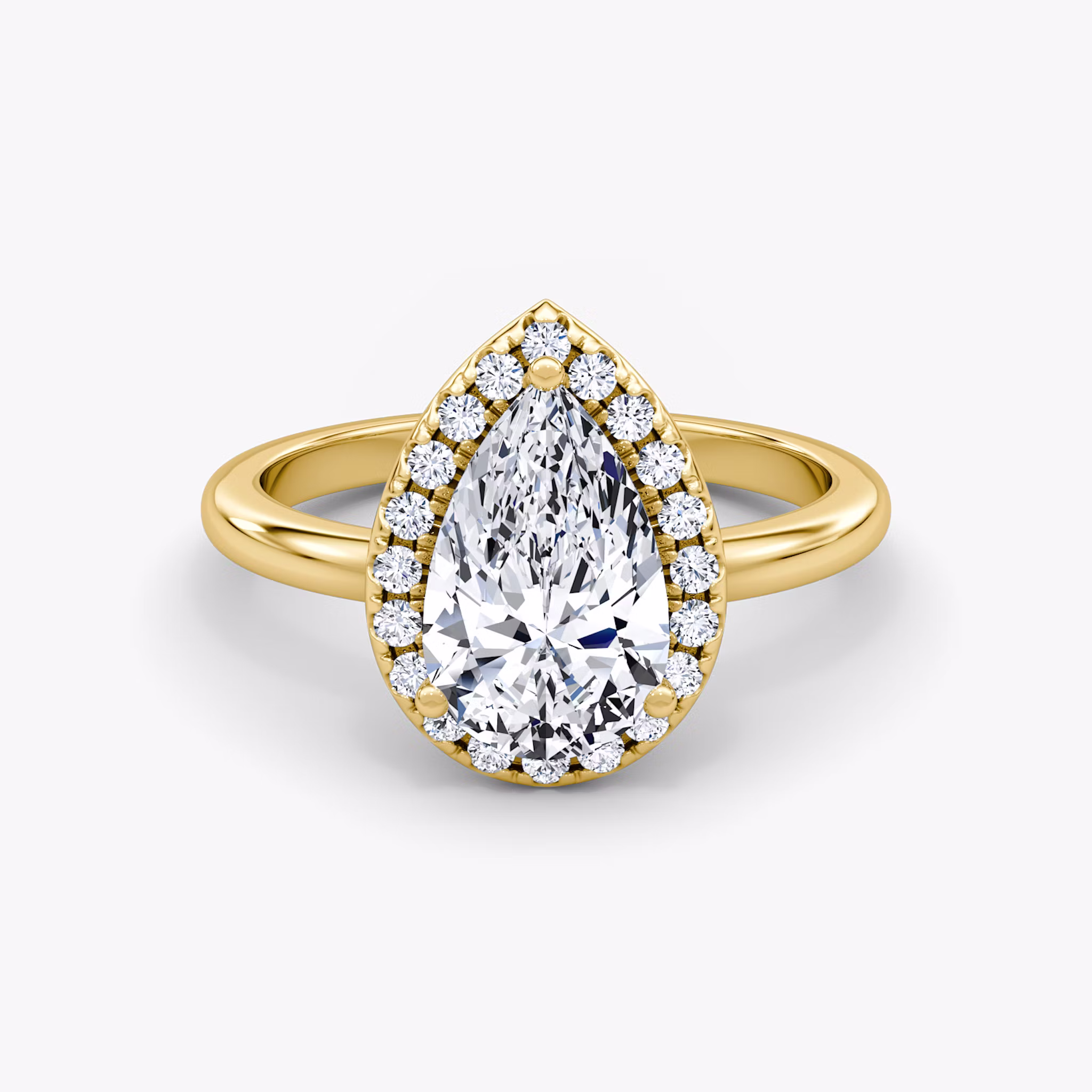 The Halo Pear | Yellow Gold