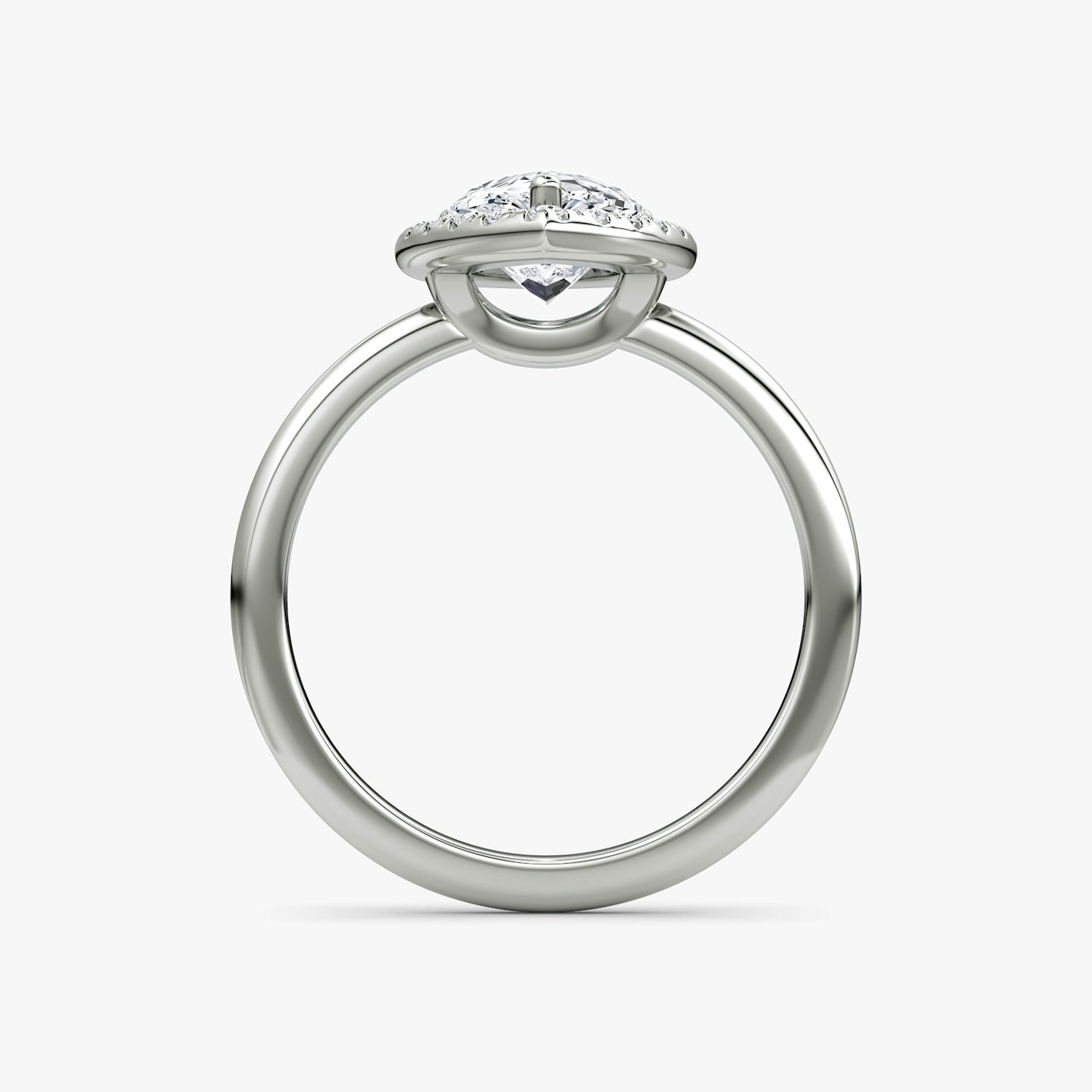 The Halo | Pear | Platinum | bandAccent: Plain | haloSize: original | diamondOrientation: vertical | caratWeight: other