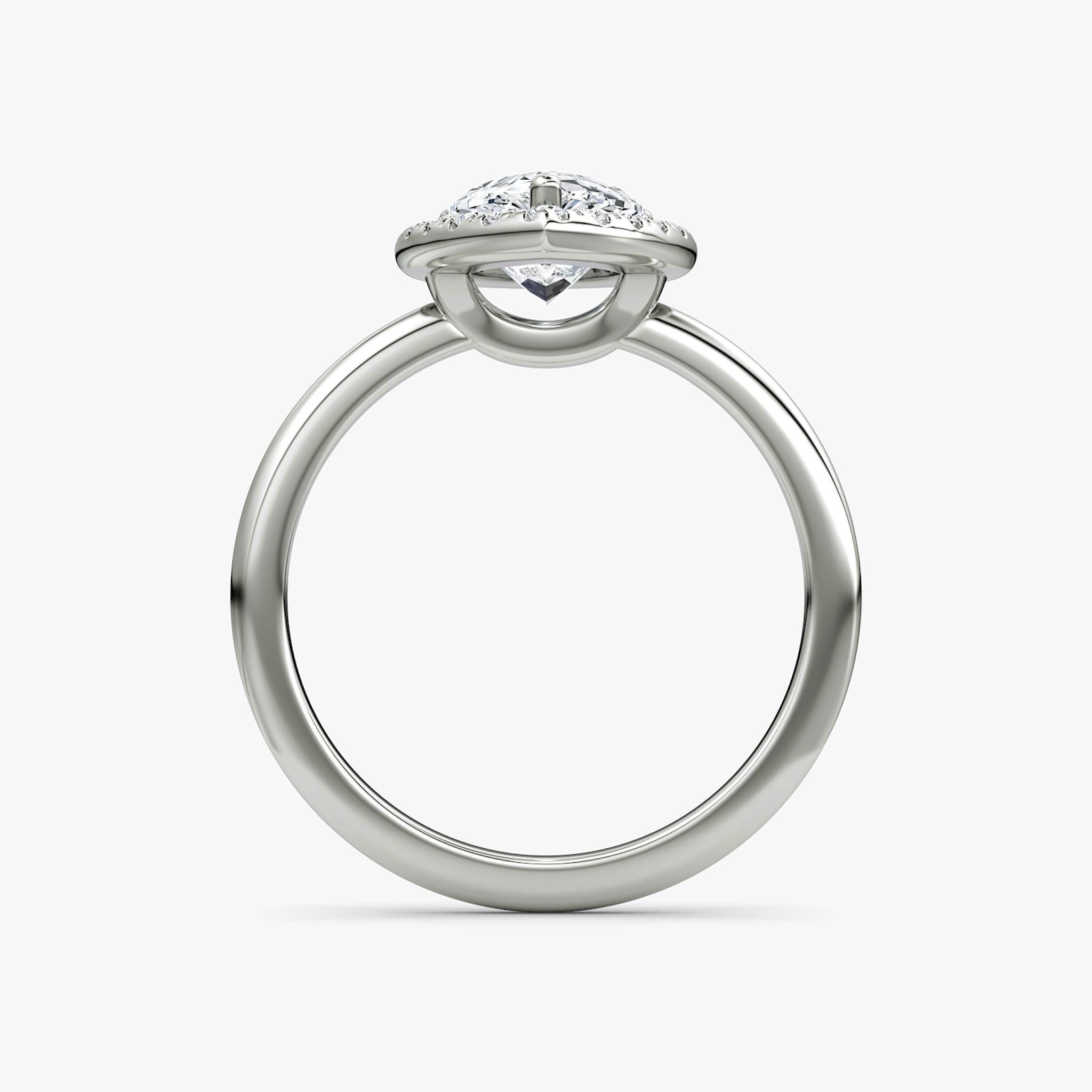 The Halo | Pear | 18k | White Gold | bandAccent: Plain | haloSize: original | diamondOrientation: vertical | caratWeight: other