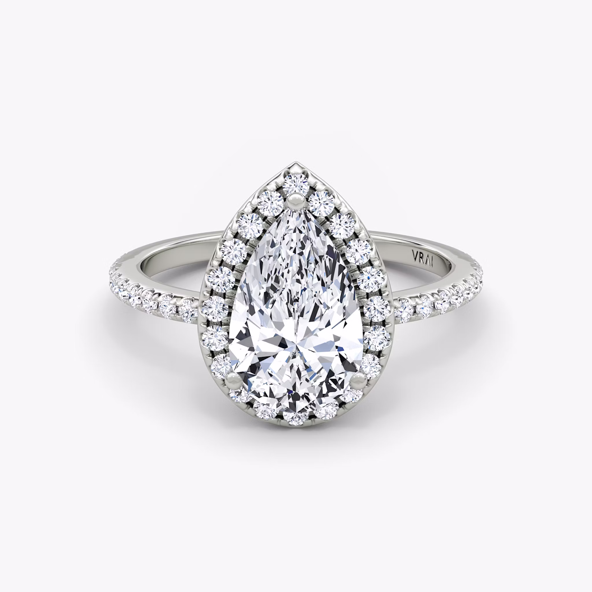 The Halo Pear | White Gold