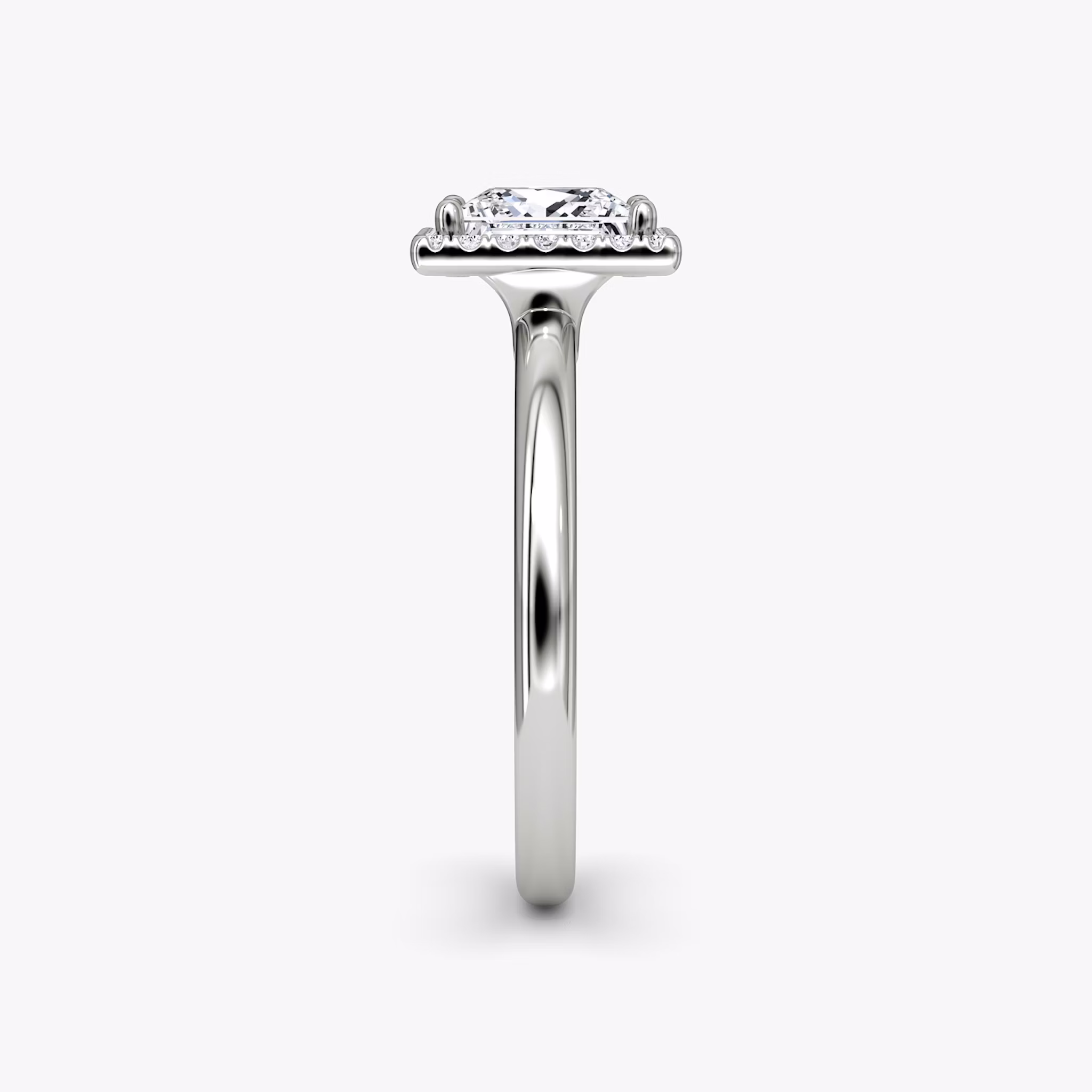 The Halo | Princess | 18k | White Gold | bandAccent: Plain | haloSize: original | diamondOrientation: vertical | caratWeight: other