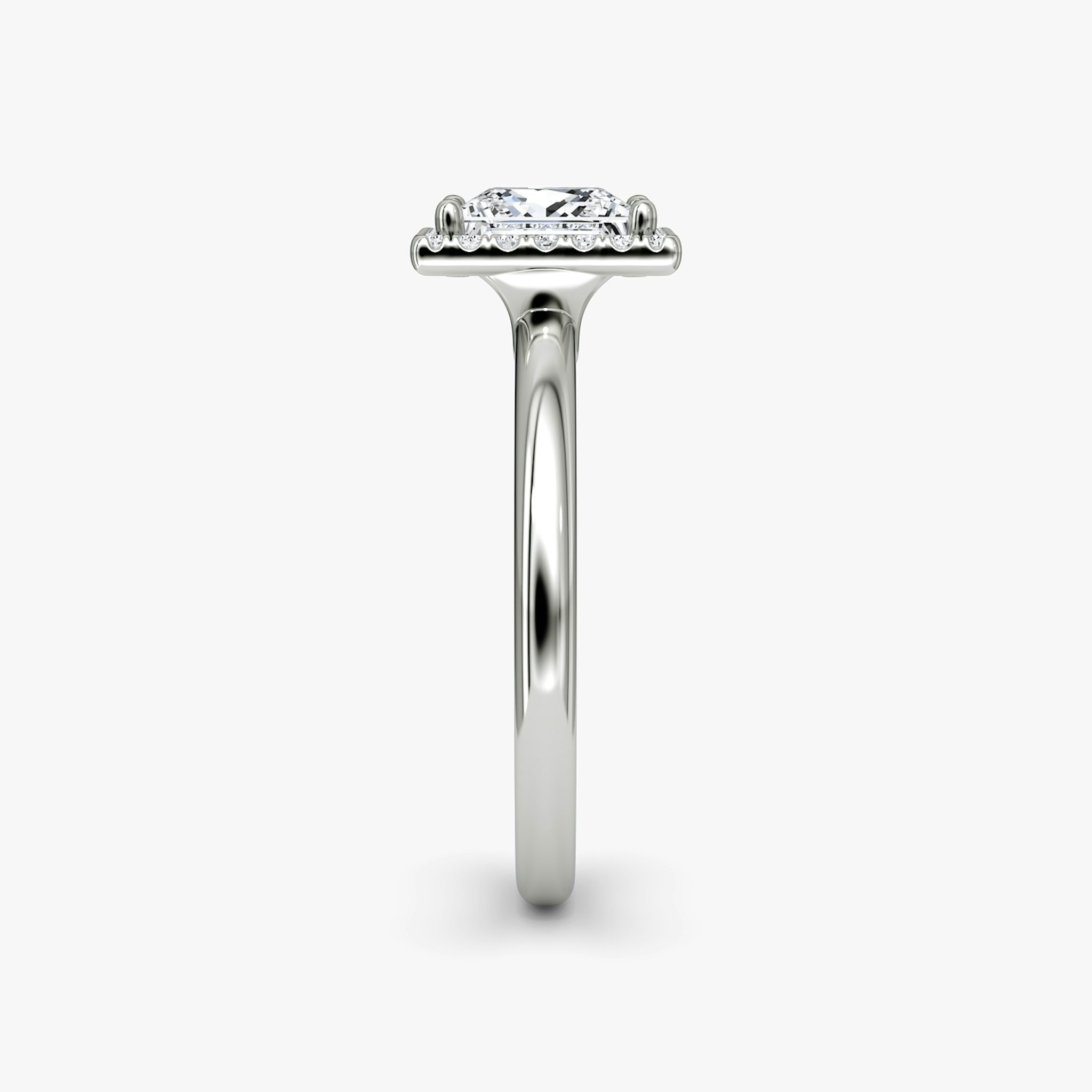 The Halo | Princess | 18k | White Gold | bandAccent: Plain | haloSize: original | diamondOrientation: vertical | caratWeight: other
