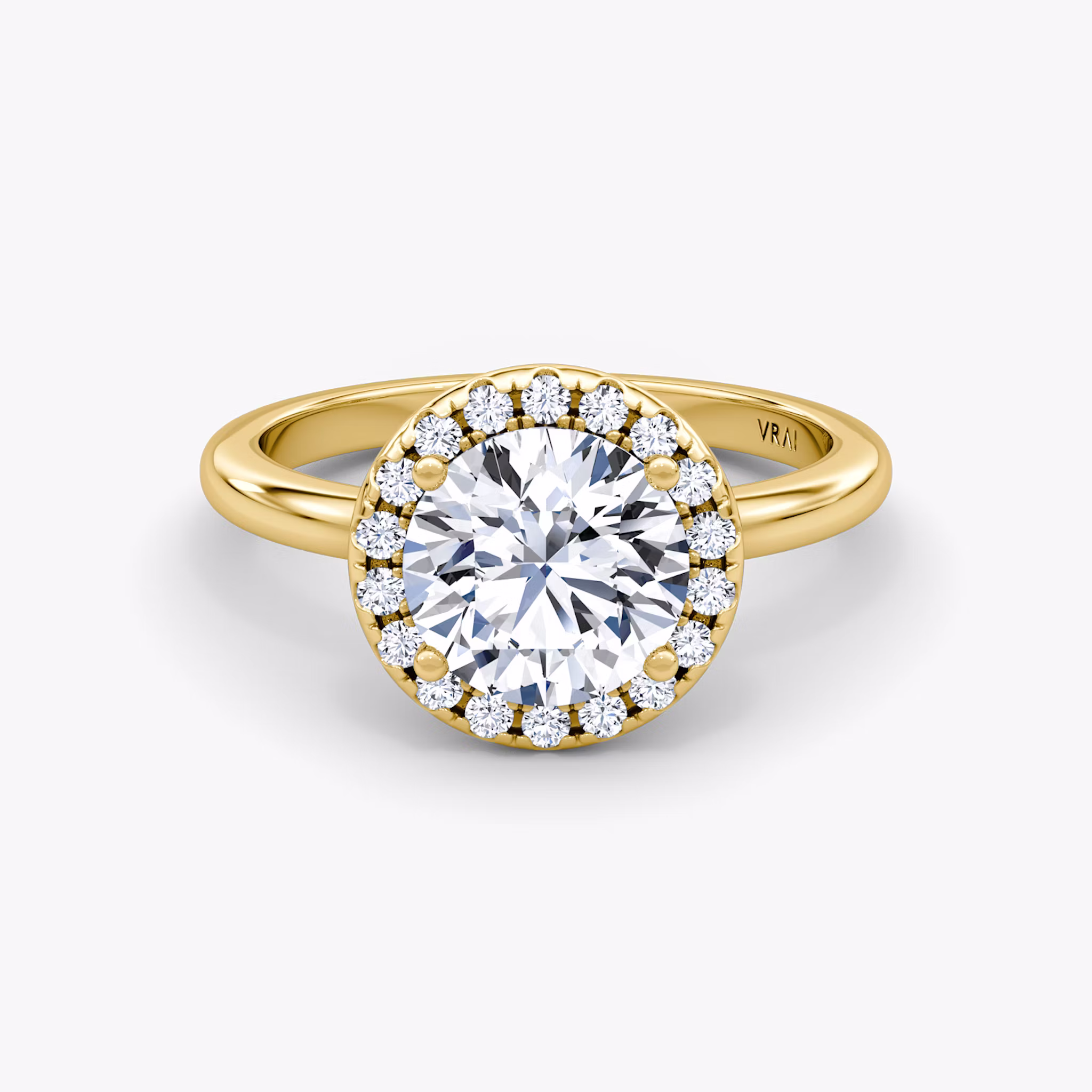 The Halo Round Brilliant | Yellow Gold