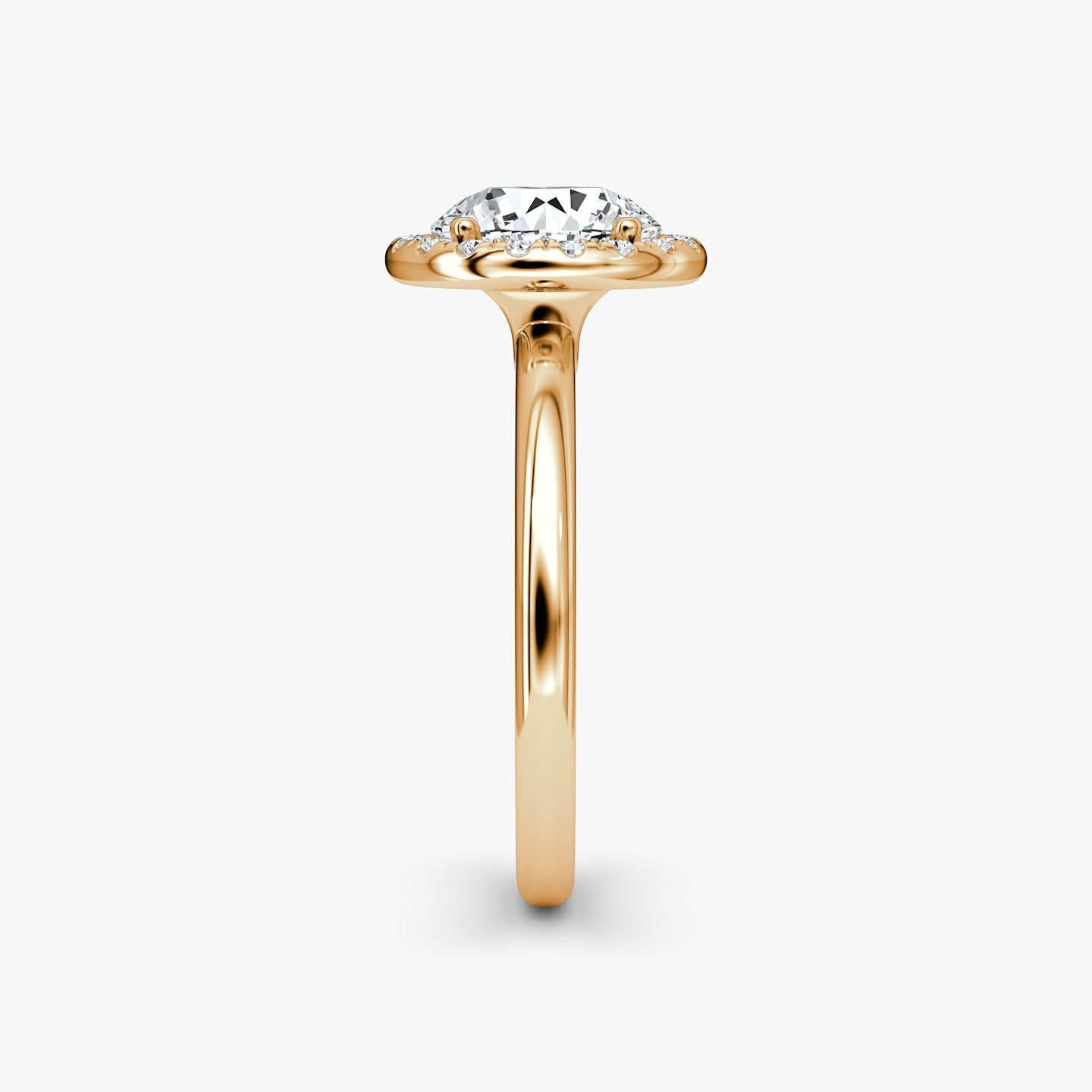 Halo | Rund | 14k | Roségold | bandAccent: Ohne Pavé-Besatz | caratWeight: other | haloSize: original | diamondOrientation: vertical