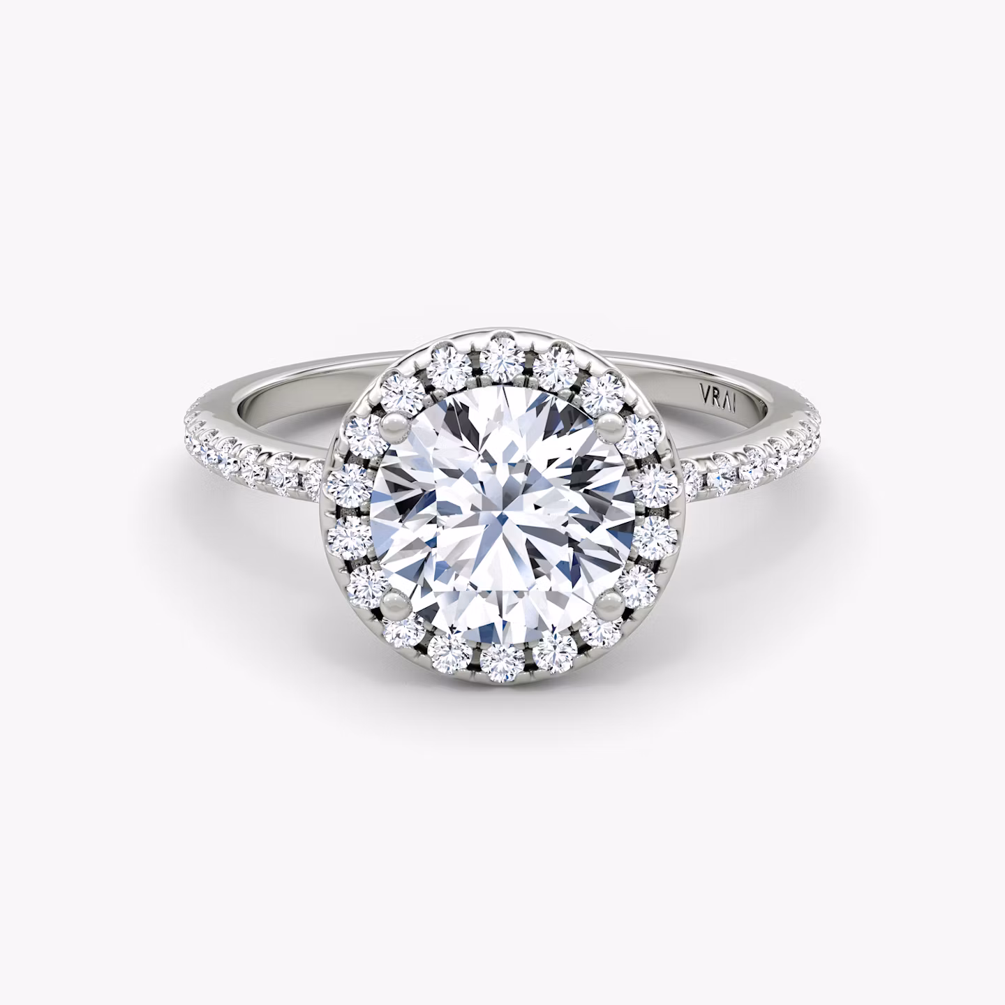 The Halo Round Brilliant | White Gold