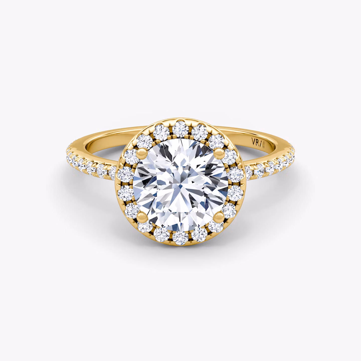 The Halo Round Brilliant | Yellow Gold