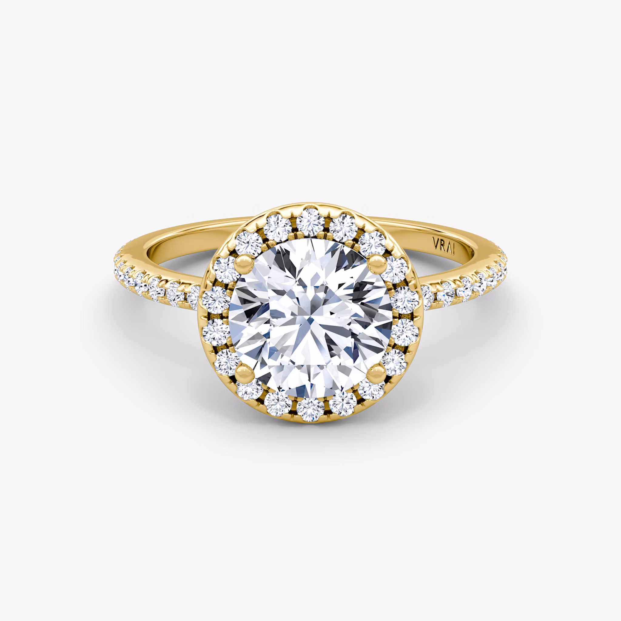 The Halo Round Brilliant | Yellow Gold