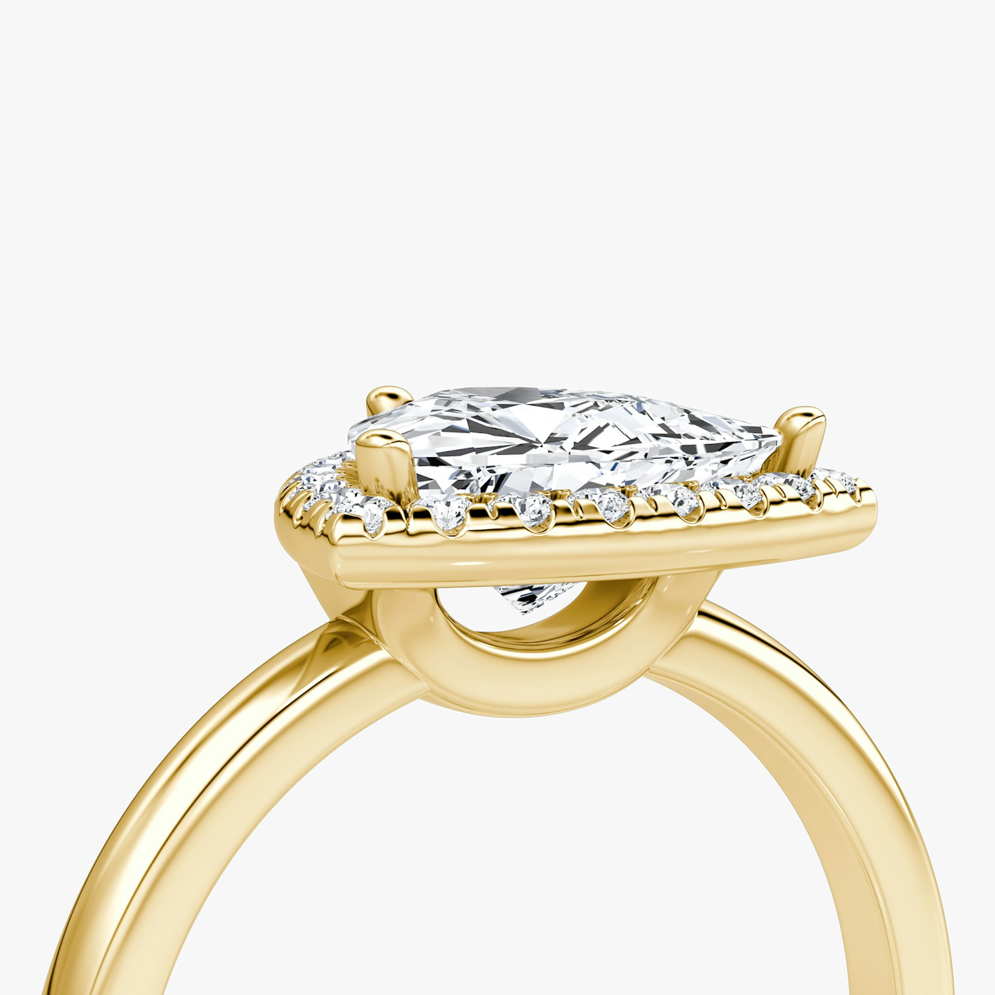 The Halo | Trillion | 18k | Yellow Gold | bandAccent: Plain | haloSize: original | diamondOrientation: vertical | caratWeight: other
