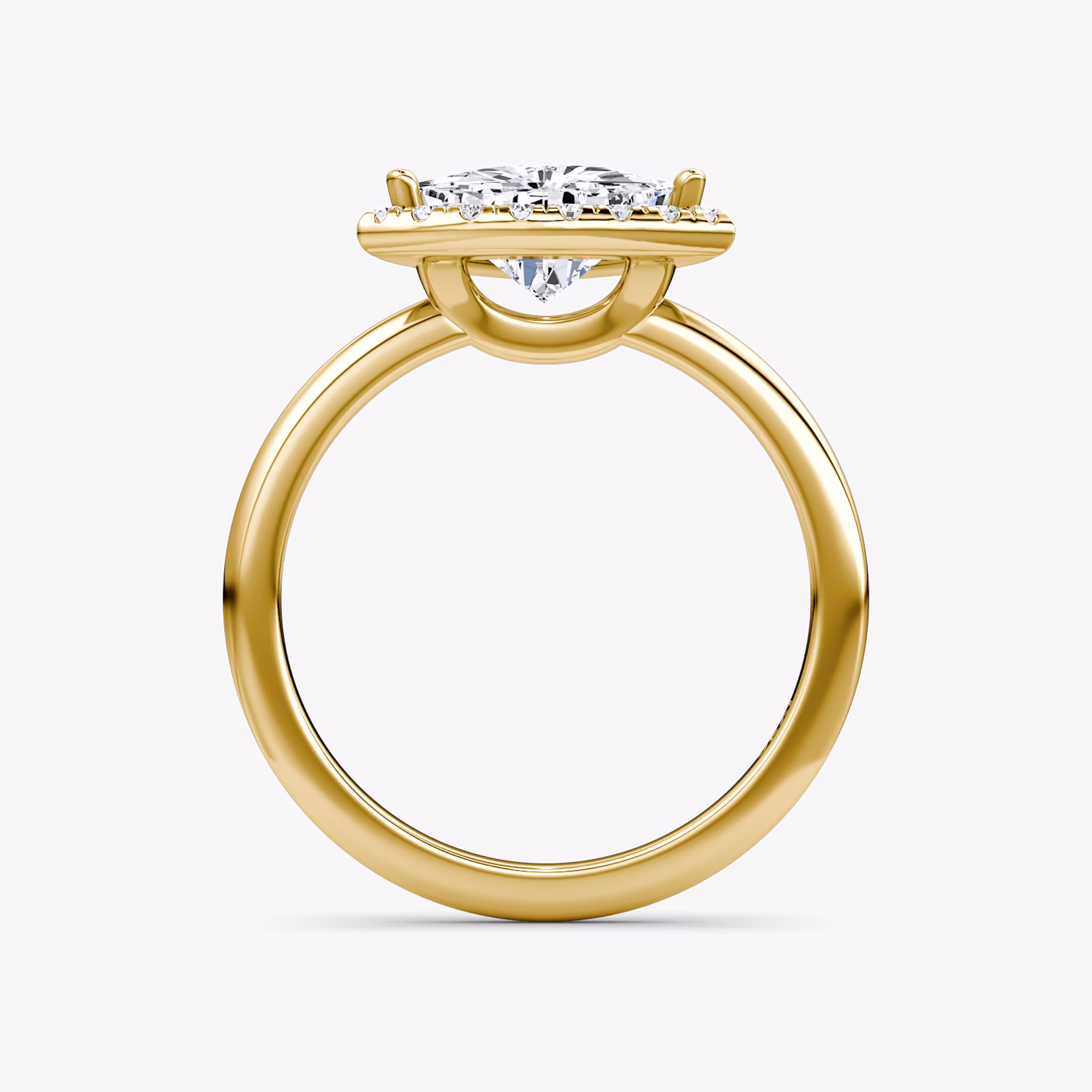 The Halo | Trillion | 18k | Yellow Gold | bandAccent: Plain | haloSize: original | diamondOrientation: vertical | caratWeight: other