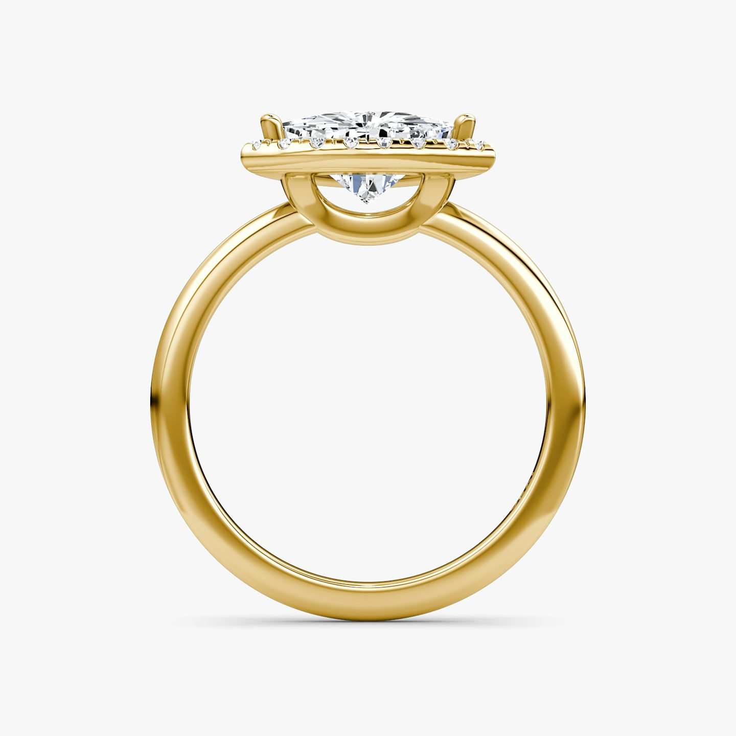 The Halo | Trillion | 18k | Yellow Gold | bandAccent: Plain | haloSize: original | diamondOrientation: vertical | caratWeight: other
