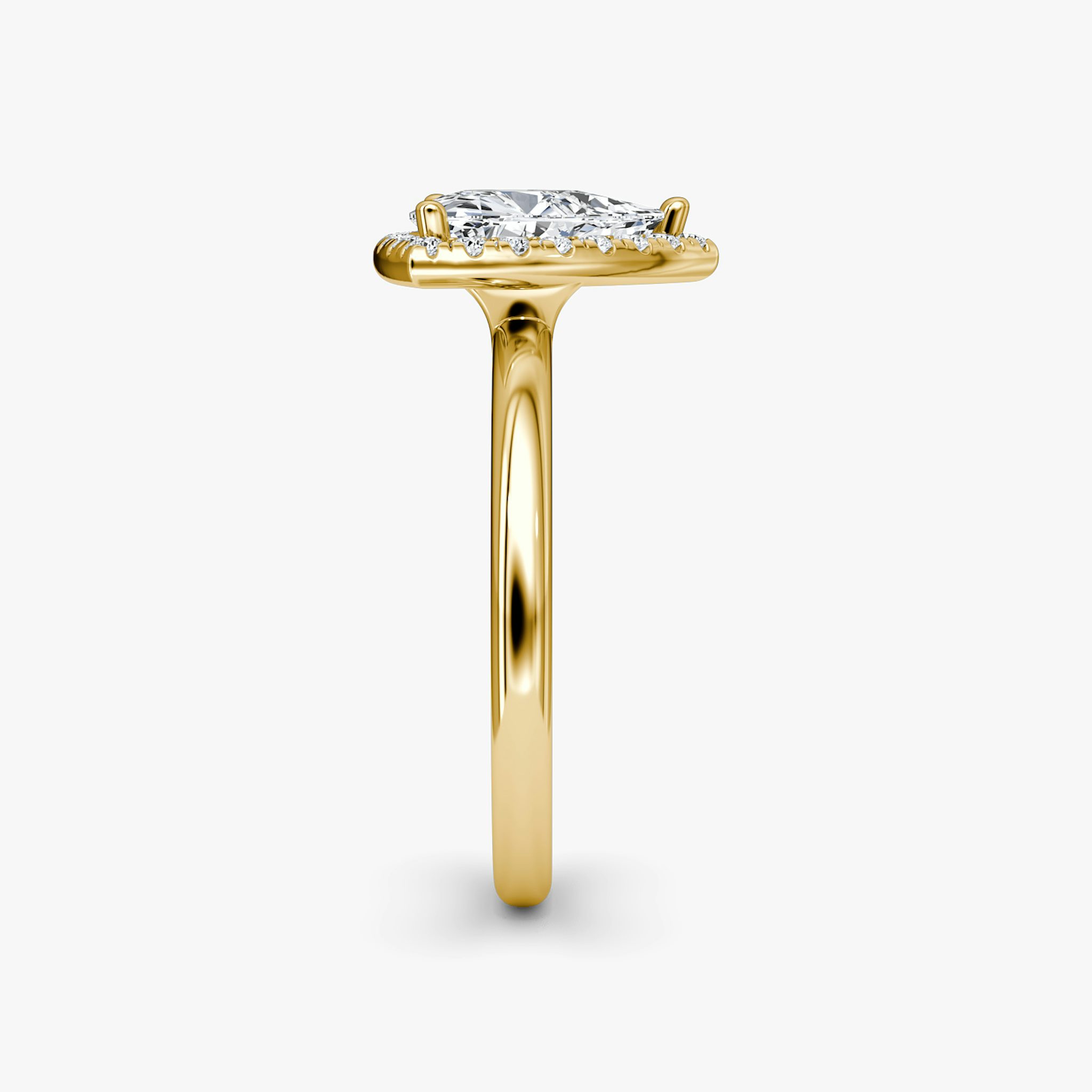 The Halo | Trillion | 18k | Yellow Gold | bandAccent: Plain | haloSize: original | diamondOrientation: vertical | caratWeight: other