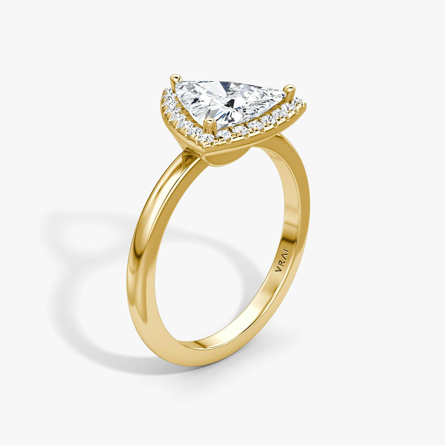 The Halo | Trillion | 18k | Yellow Gold | bandAccent: Plain | haloSize: original | diamondOrientation: vertical | caratWeight: other